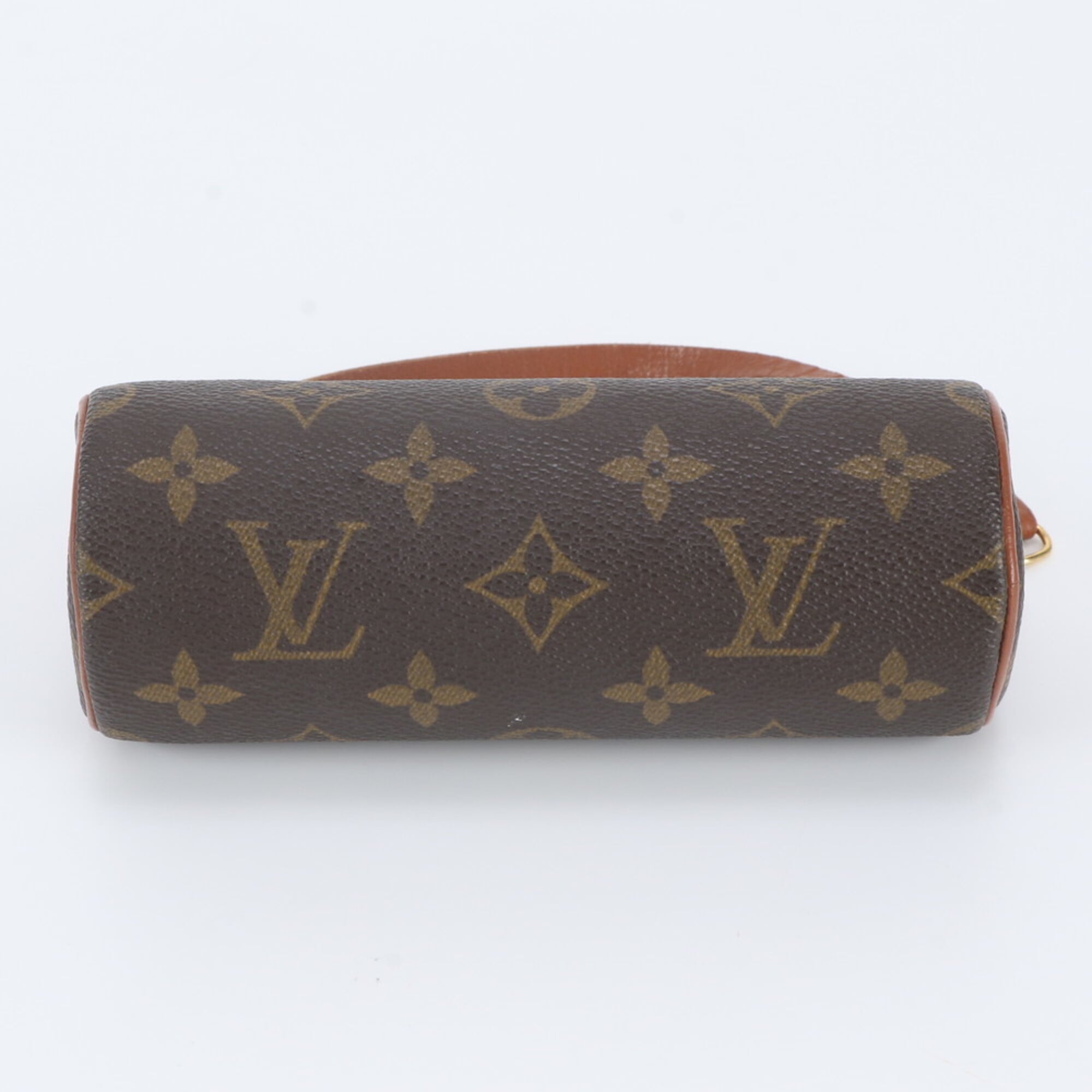 Louis Vuitton Brown Leather Coated Canvas Handbag Pouch (Pre-Owned)