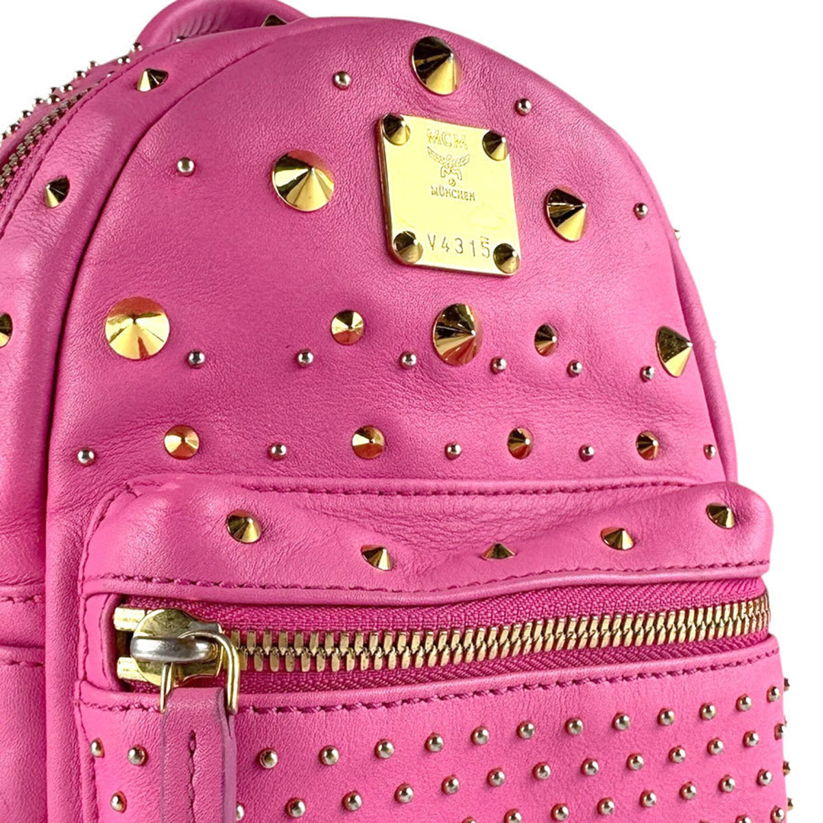Mcm Gold Pink Leather Backpack (Pre-Owned)