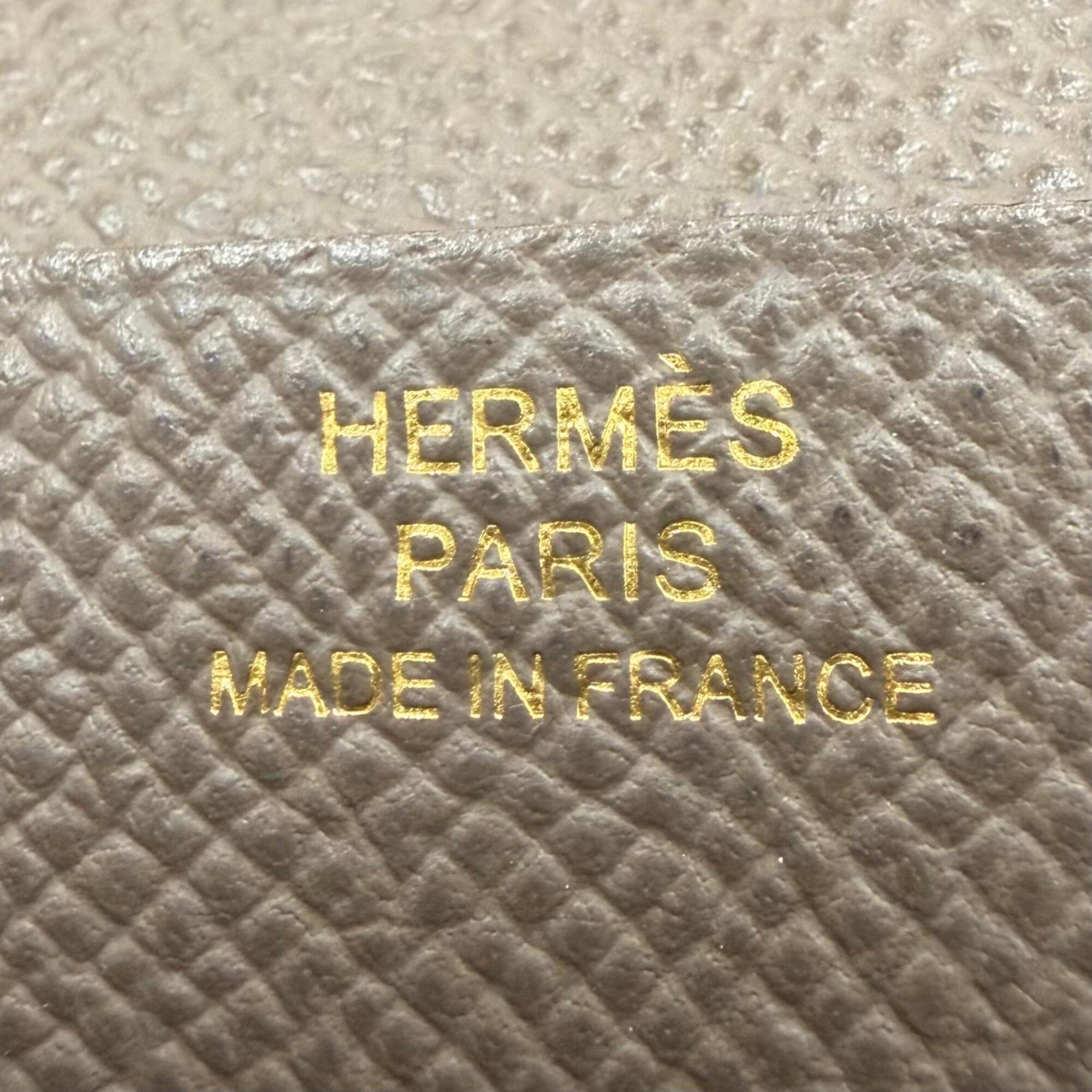Hermes Taupe Epsom Leather Long Wallet (Bi-Fold) (Pre-Owned)