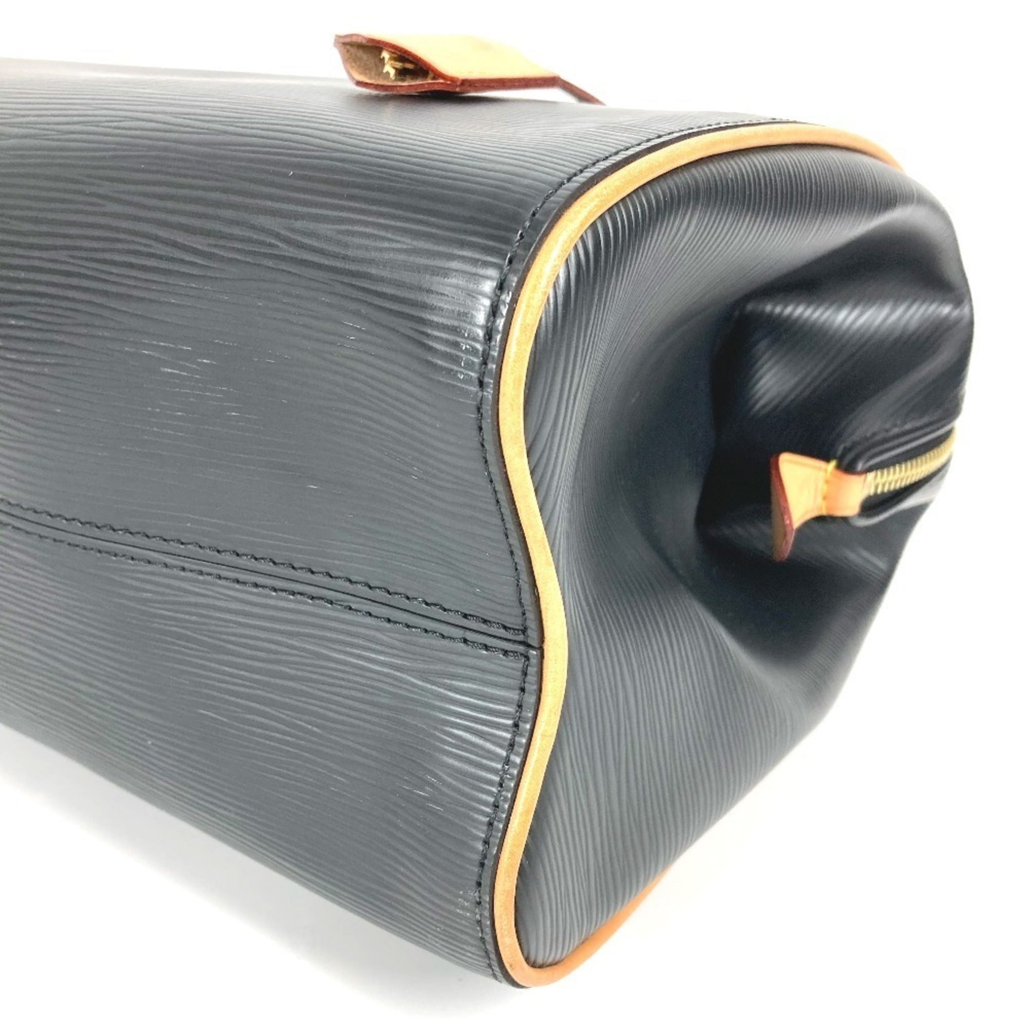 Louis Vuitton Black Noir Epi Leather Boston Bag Handbag Shoulder Bag (Pre-Owned)