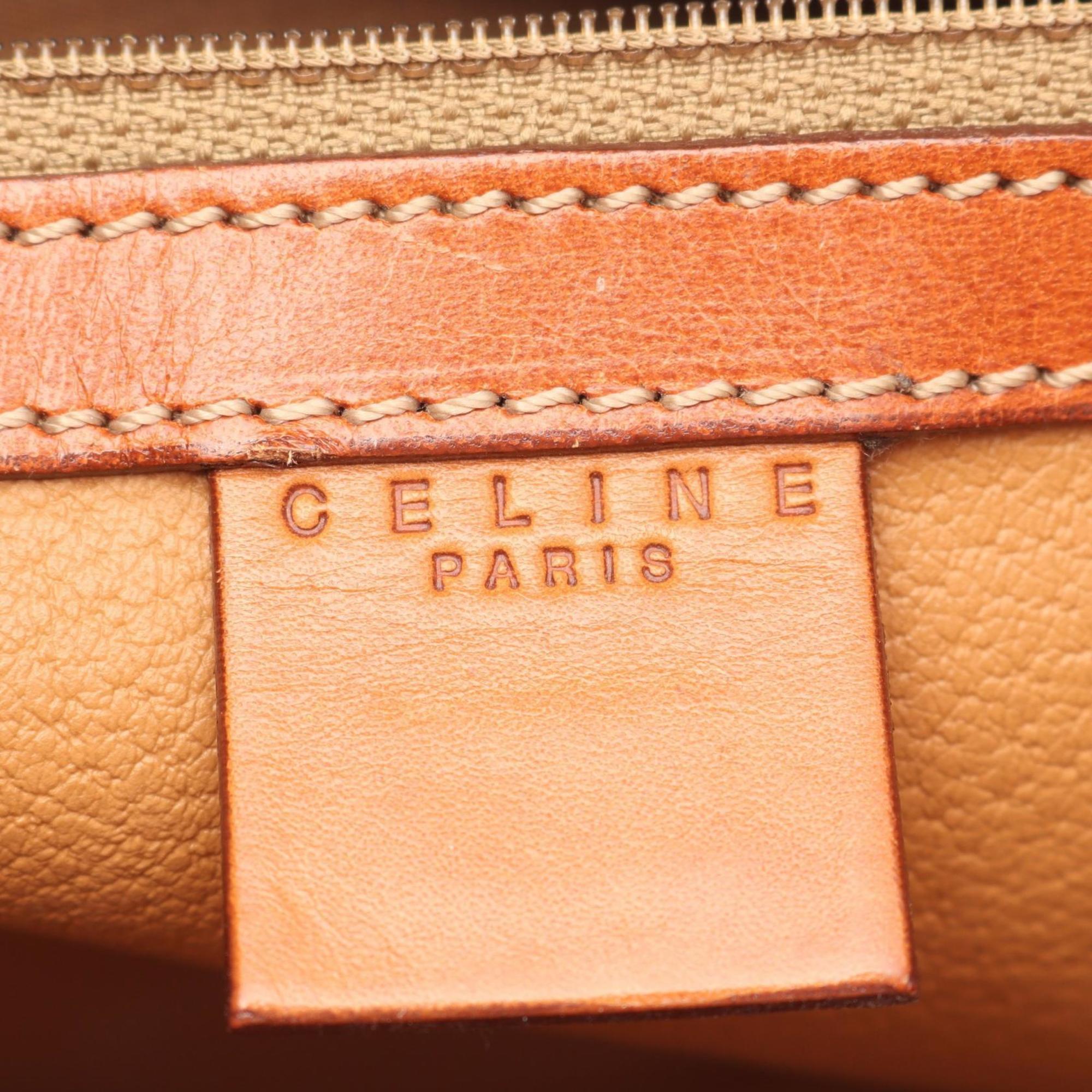 Celine Brown Coated Canvas Handbag Tote Bag (Pre-Owned)