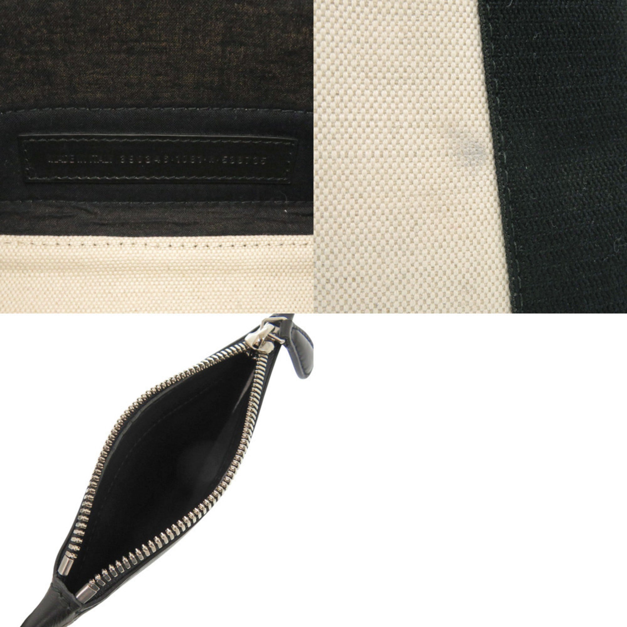 Balenciaga Black Light Beige Canvas Leather Handbag (Pre-Owned)