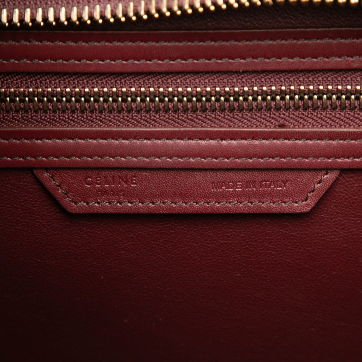 Celine Orange Red Color Wine Leather Suede Handbag (Pre-Owned)