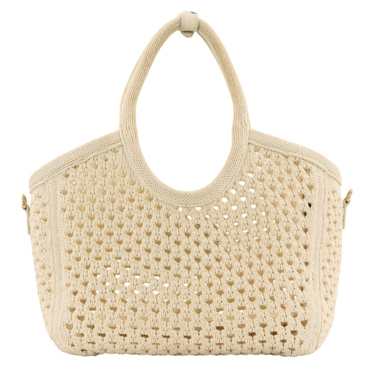 Miu Miu Ivory Mesh Handbag Pouch Tote Bag (Pre-Owned)