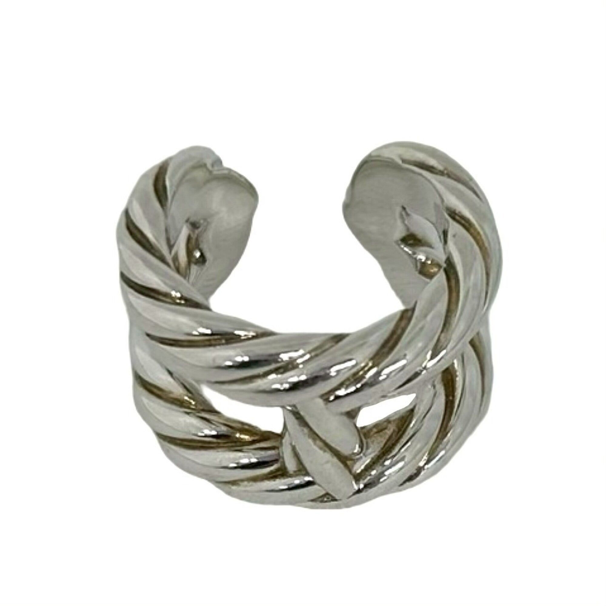Hermes Silver Silver 925 Band Ring (Pre-Owned)