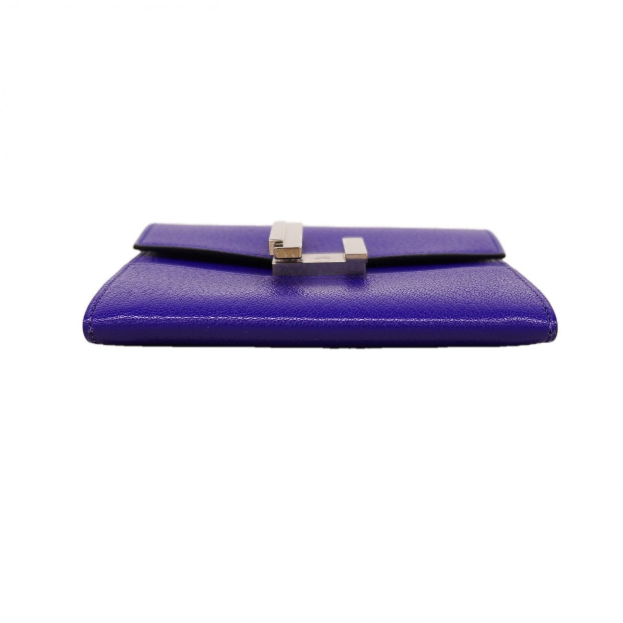 Hermes Blue Electric Evercalf Leather Chain/Shoulder Wallet (Pre-Owned)
