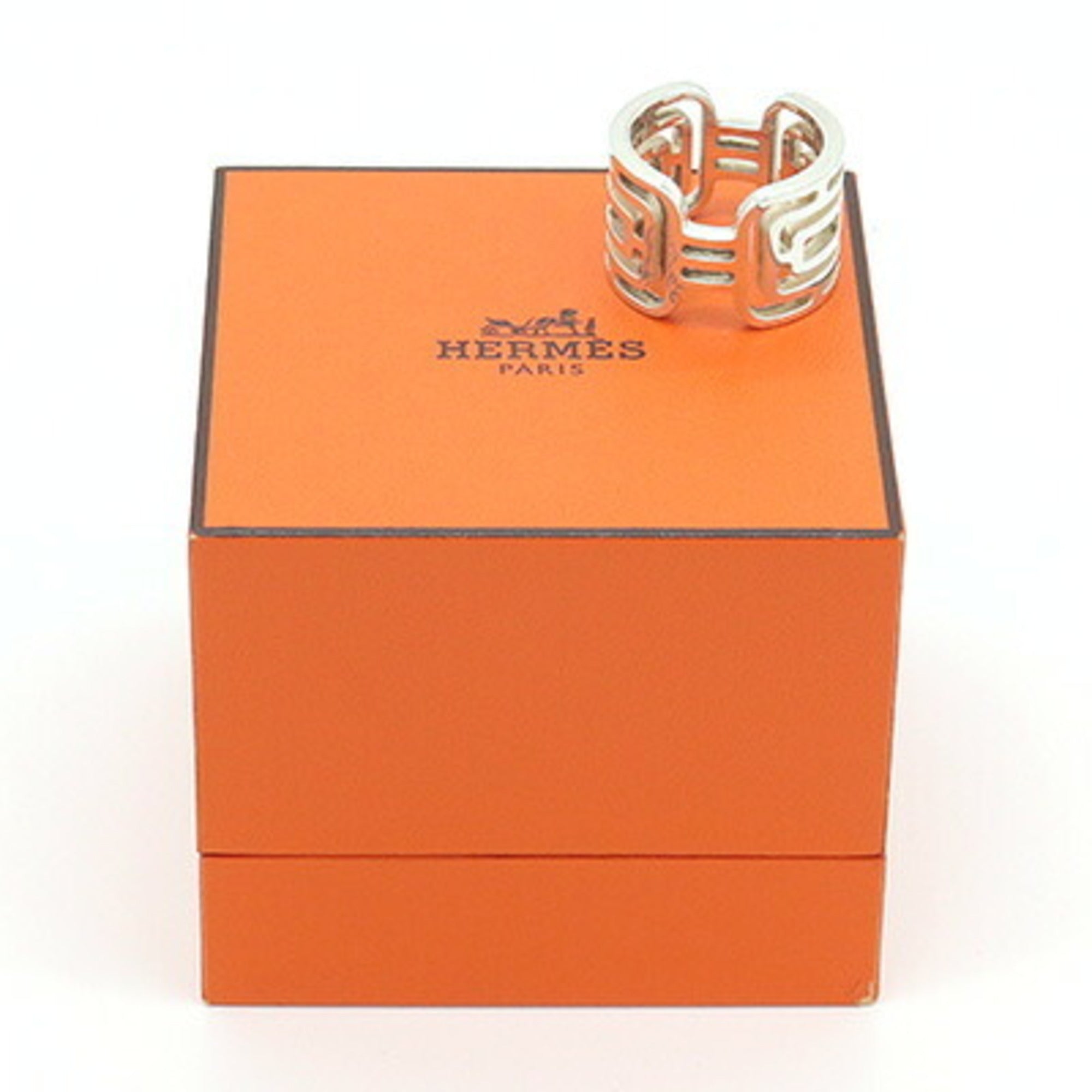 Hermes Silver Sterling Silver 925 Band Ring (Pre-Owned)