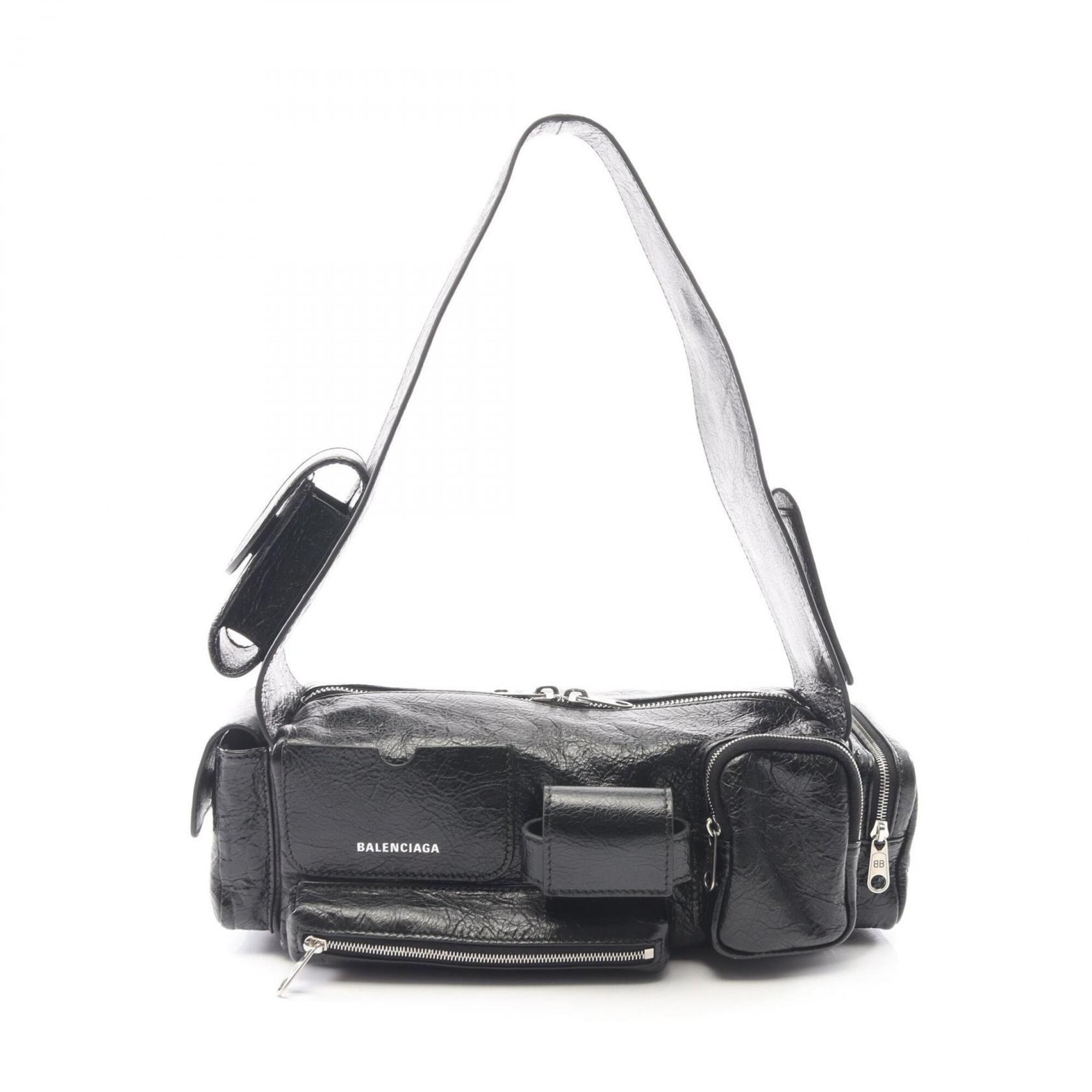 Balenciaga Black Leather Handbag Shoulder Bag (Pre-Owned)