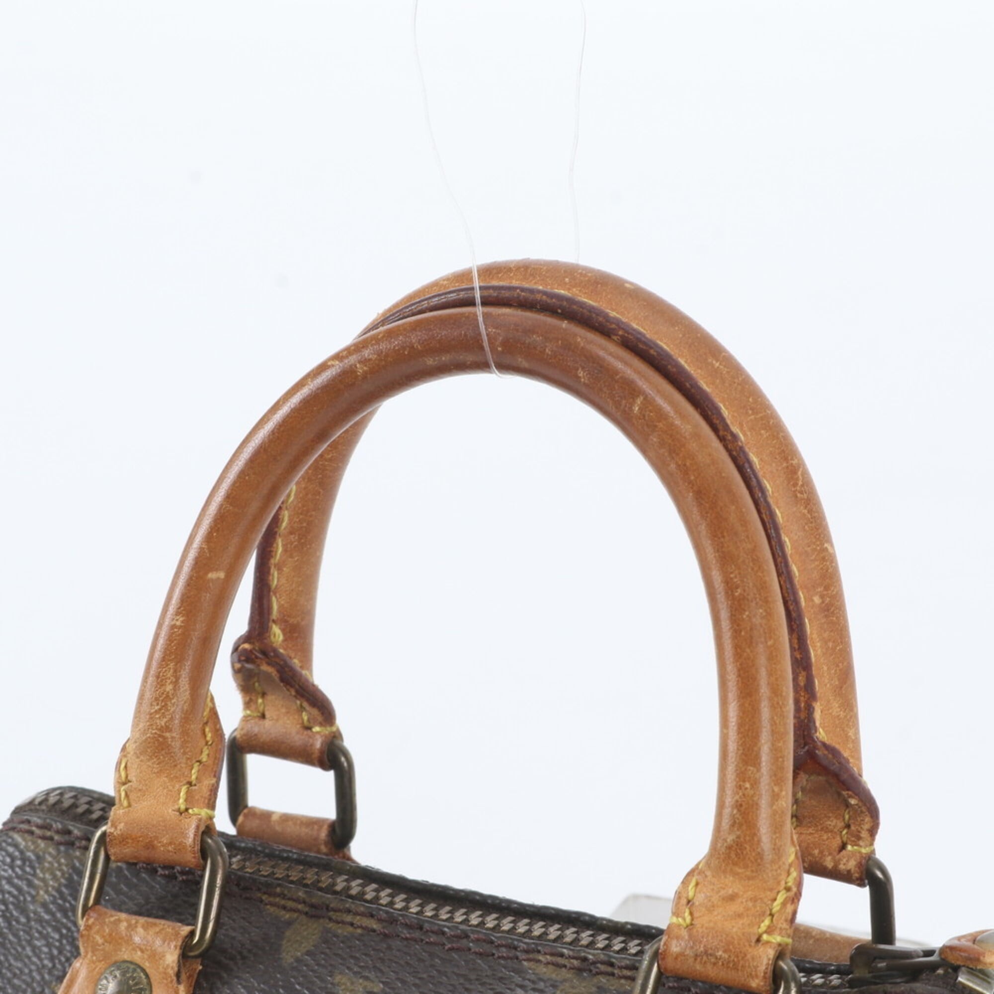 Louis Vuitton Brown Leather Coated Canvas Handbag Tote Bag (Pre-Owned)
