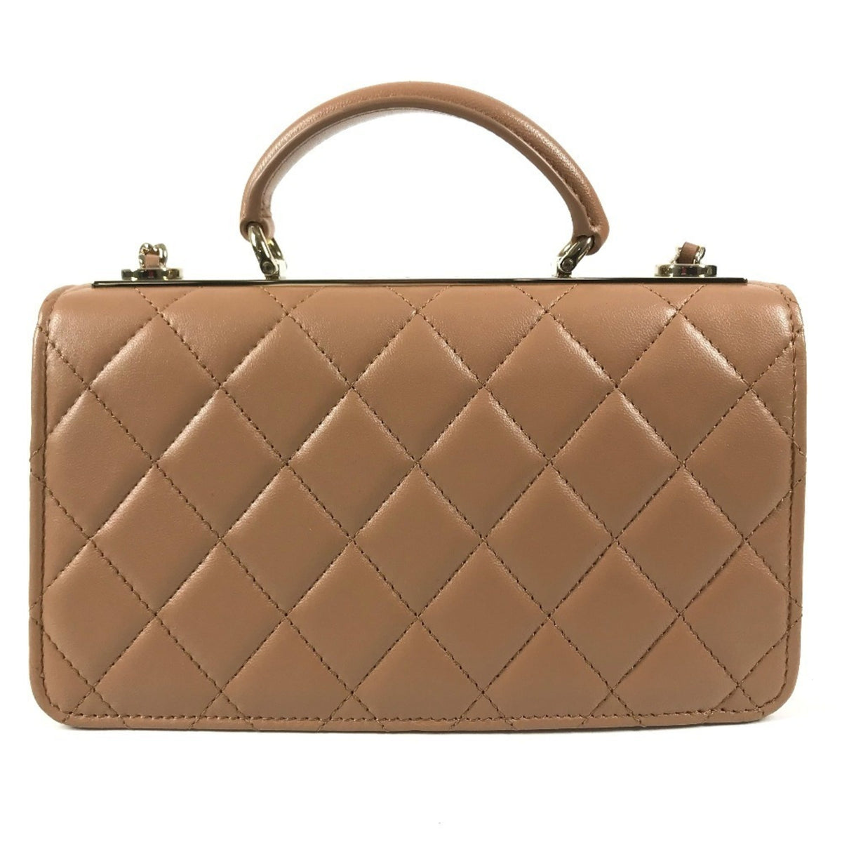 Chanel Light Brown Leather Handbag Shoulder Bag (Pre-Owned)