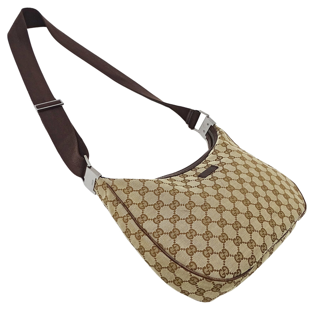 Gucci Beige Brown Gg Canvas Handbag Shoulder Bag (Pre-Owned)
