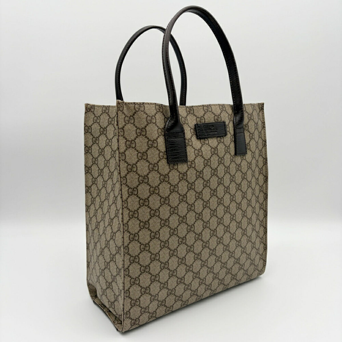 Gucci Beige Brown Pvc Leather Tote Bag (Pre-Owned)