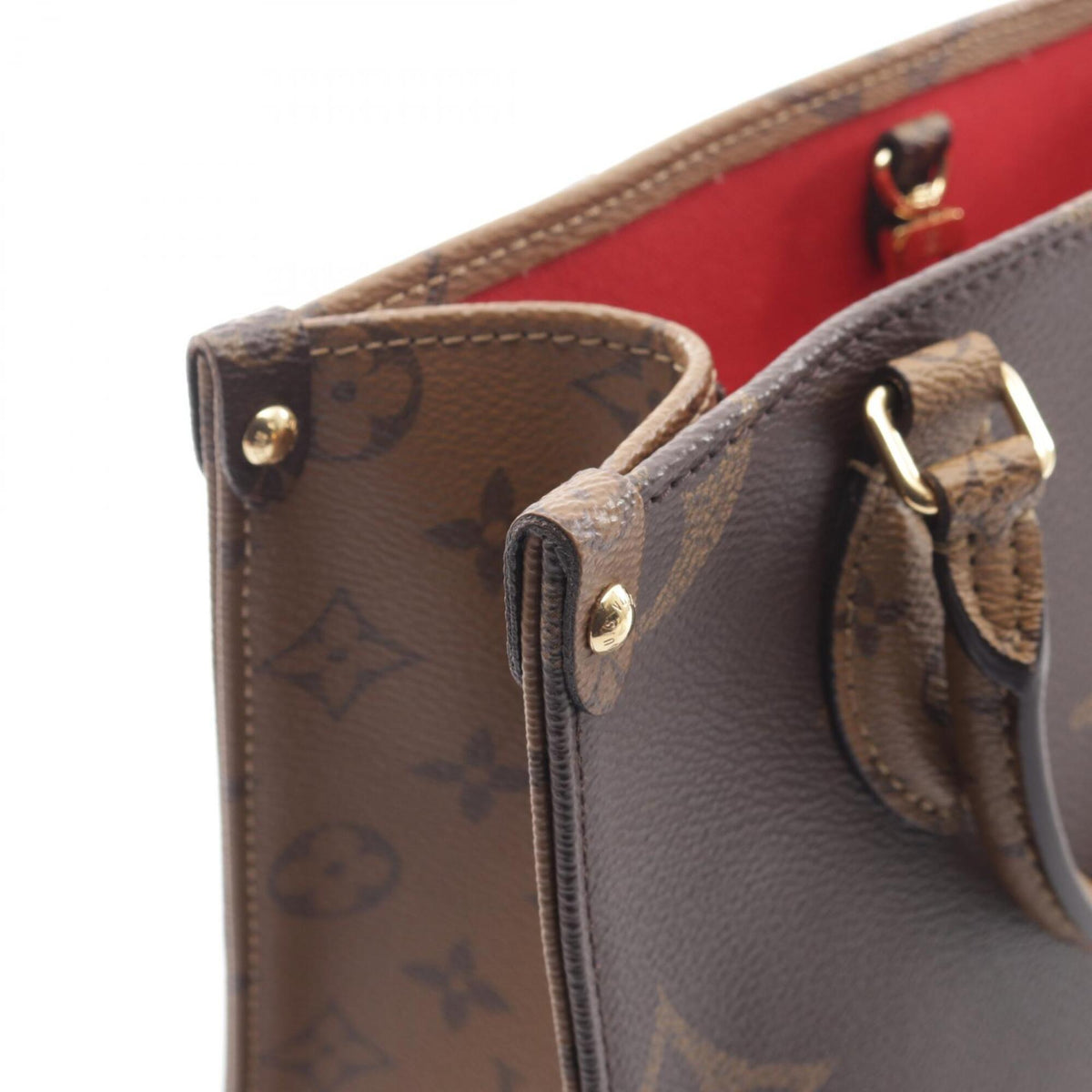Louis Vuitton Beige Brown Monogram Coated Canvas Leather Handbag (Pre-Owned)
