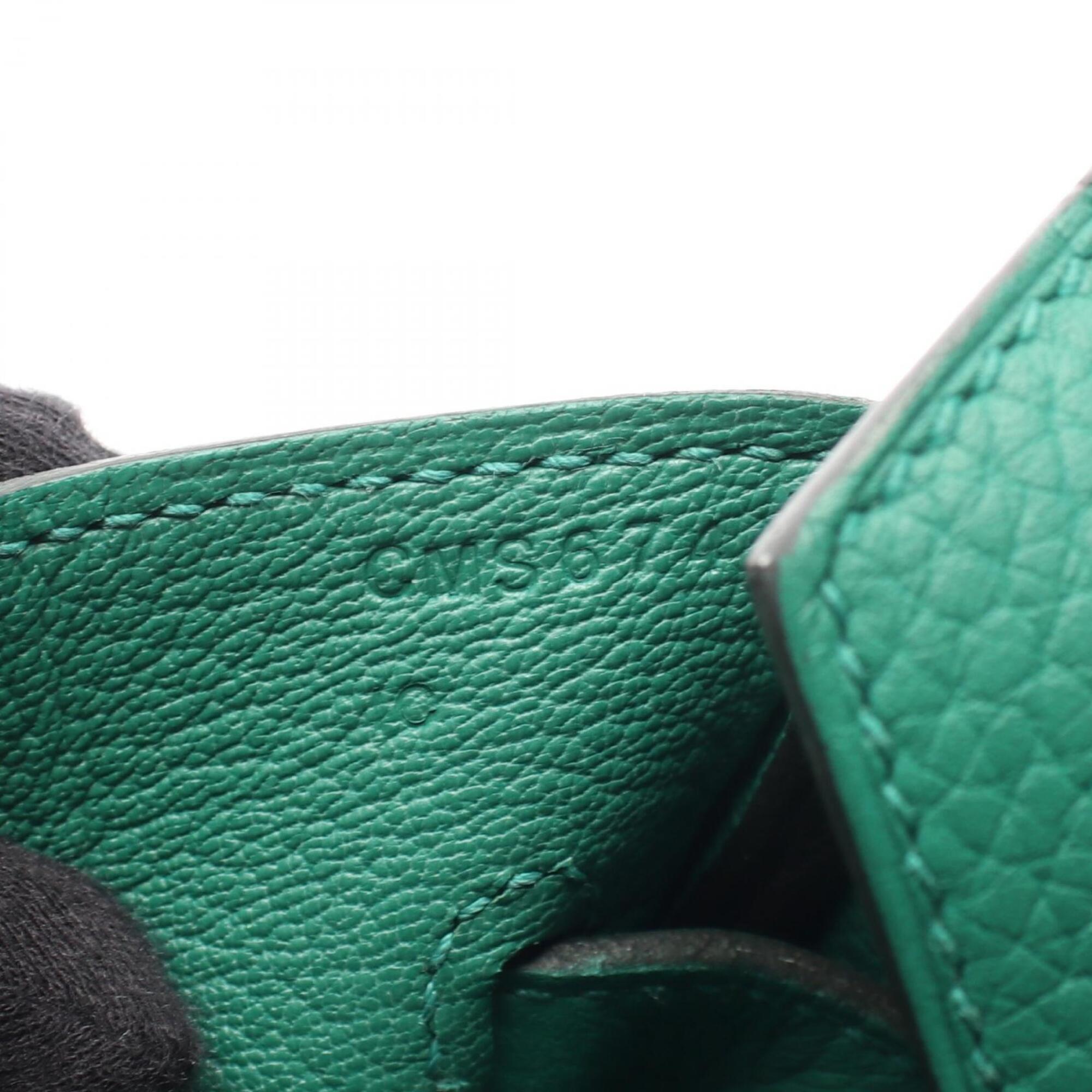 Hermes Green Taurillon Clemence Leather Leather Handbag (Pre-Owned)