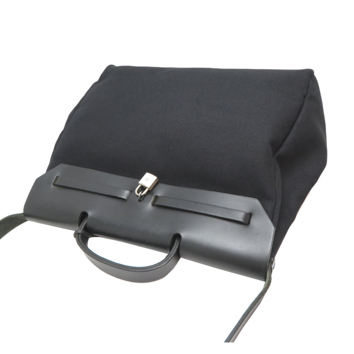 Hermes Black Toile Officier Handbag (Pre-Owned)