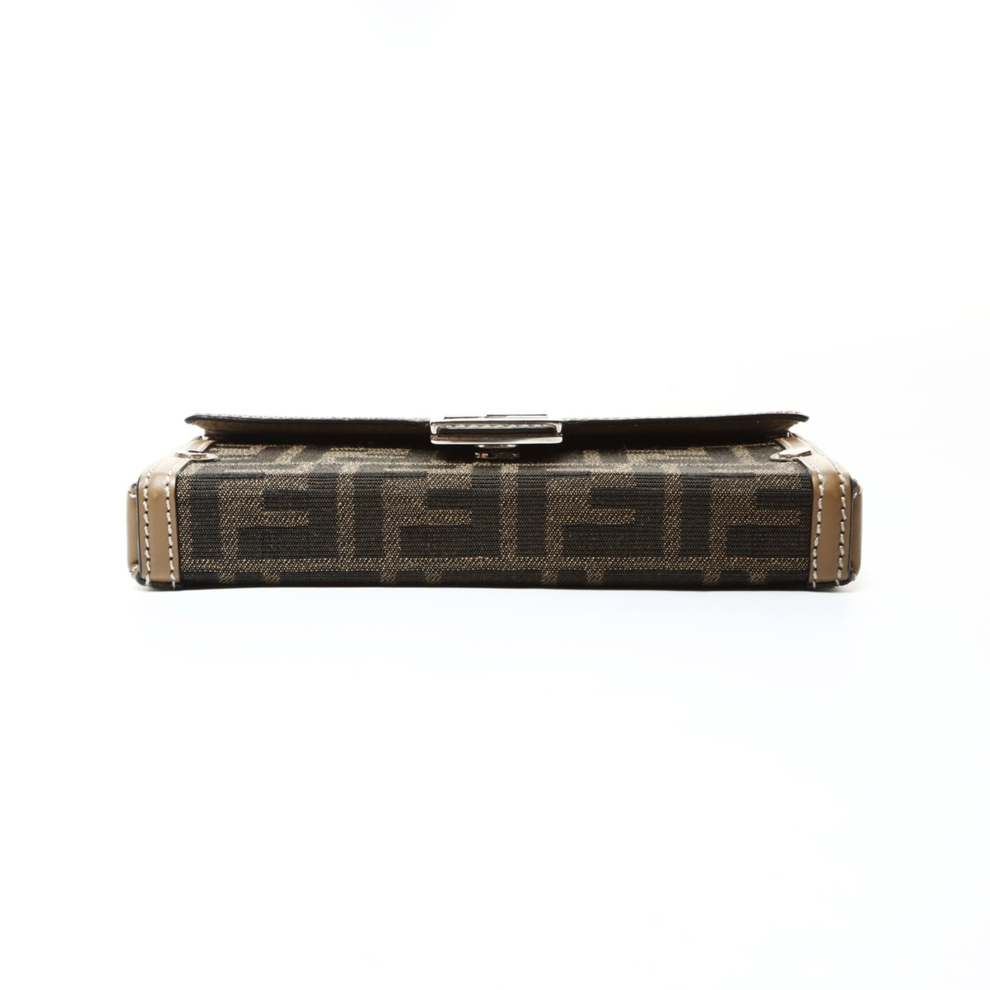 Fendi Zucca Brown Pouch Shoulder Bag (Pre-Owned)