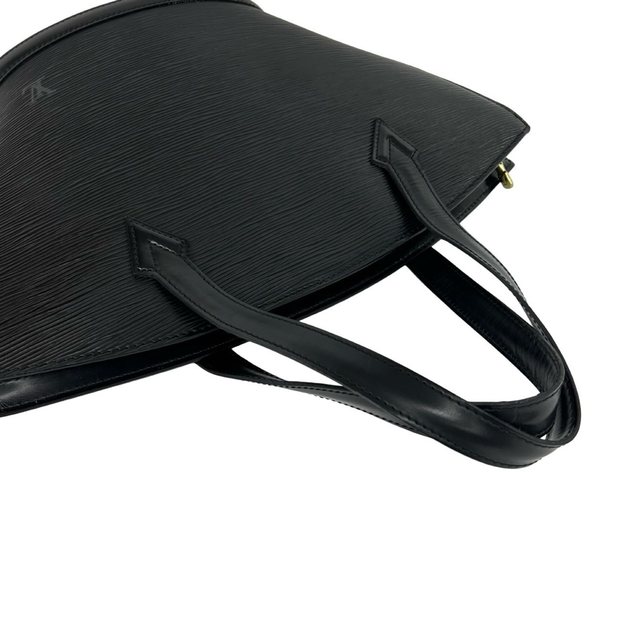 Louis Vuitton Black Leather Handbag Tote Bag (Pre-Owned)
