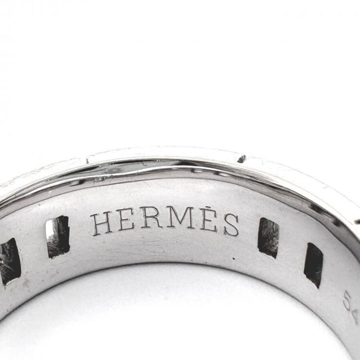 Hermes Silver White Gold (18K) Band Ring (Pre-Owned)