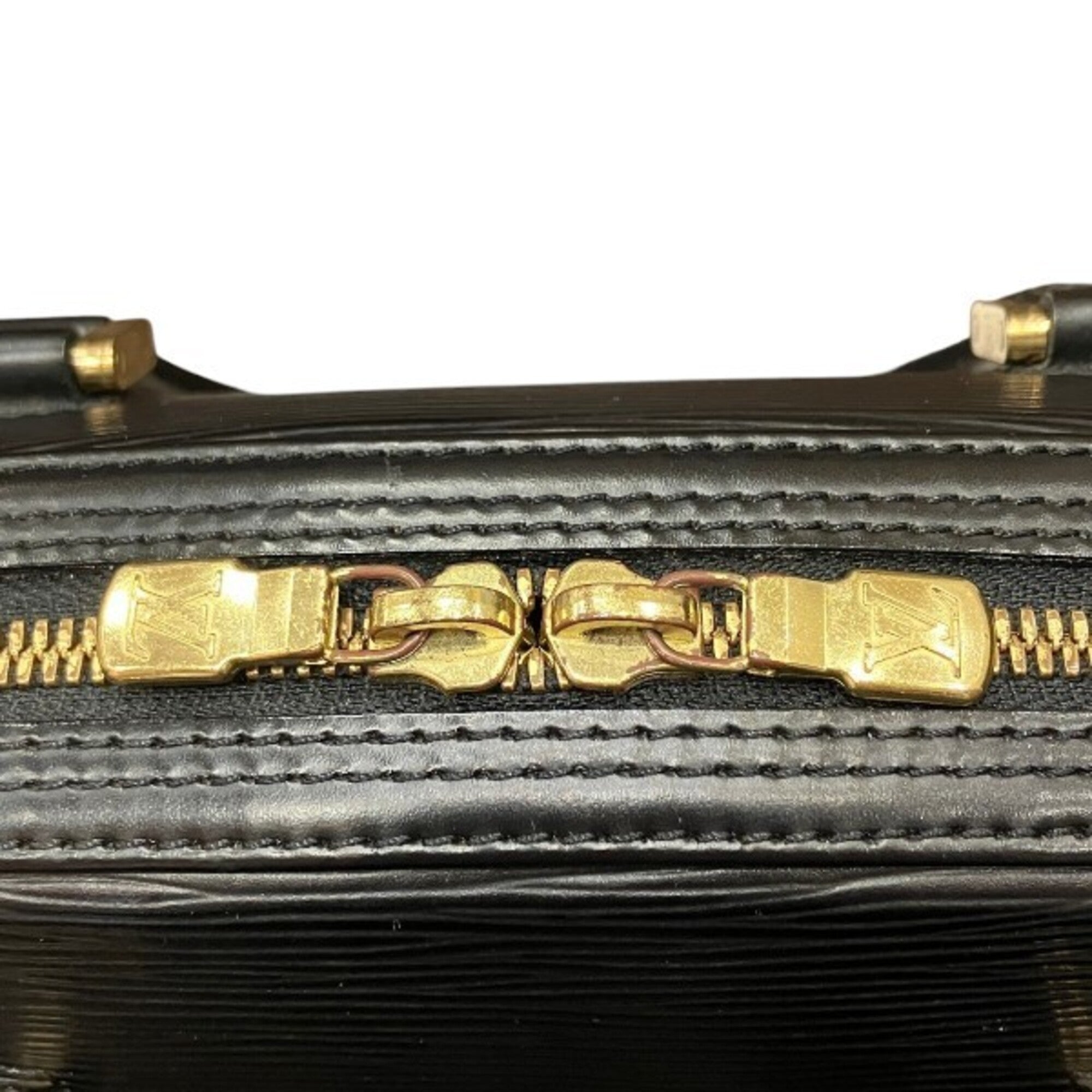 Louis Vuitton Black Leather Handbag (Pre-Owned)