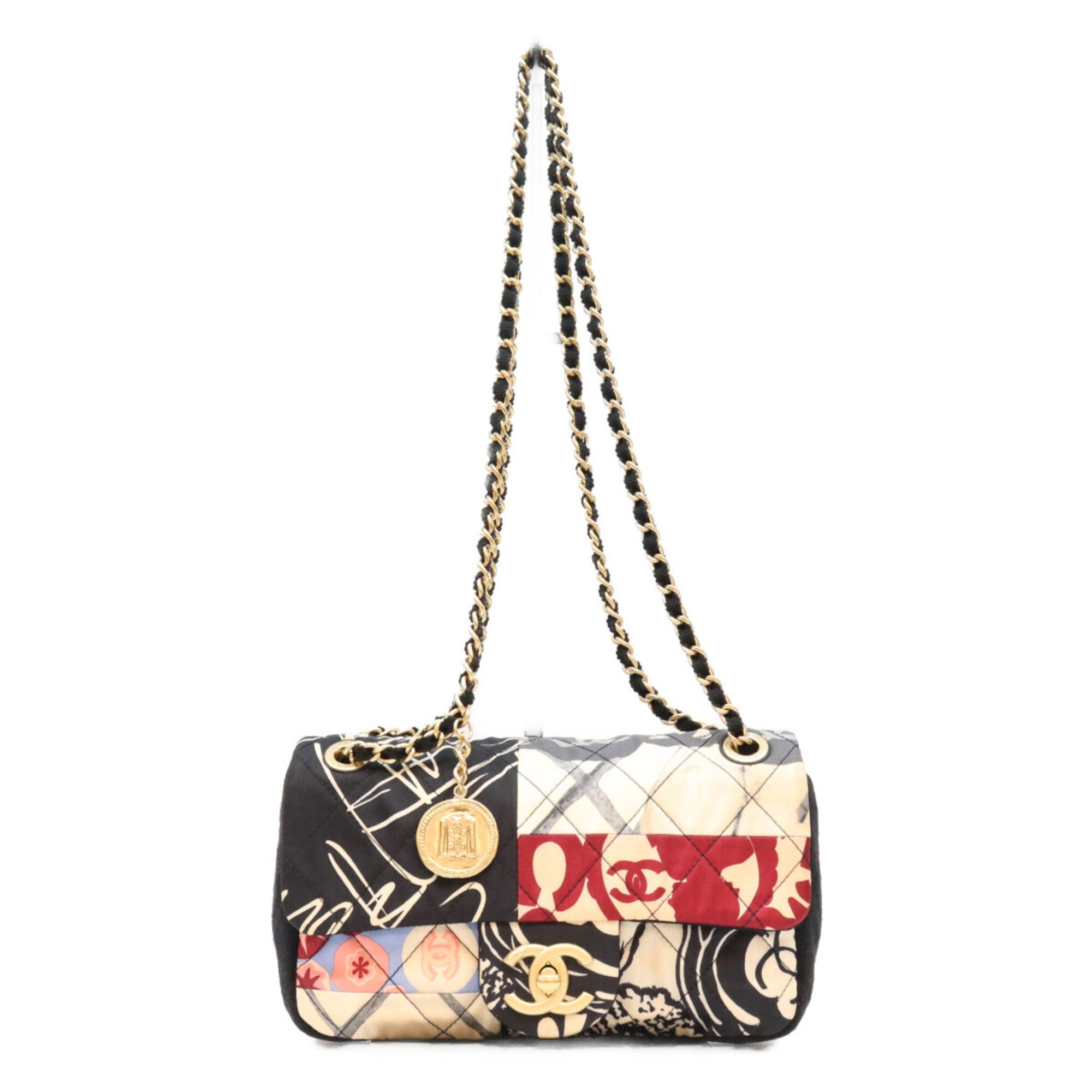 Chanel Multi-Color Cotton Shoulder Bag (Pre-Owned)