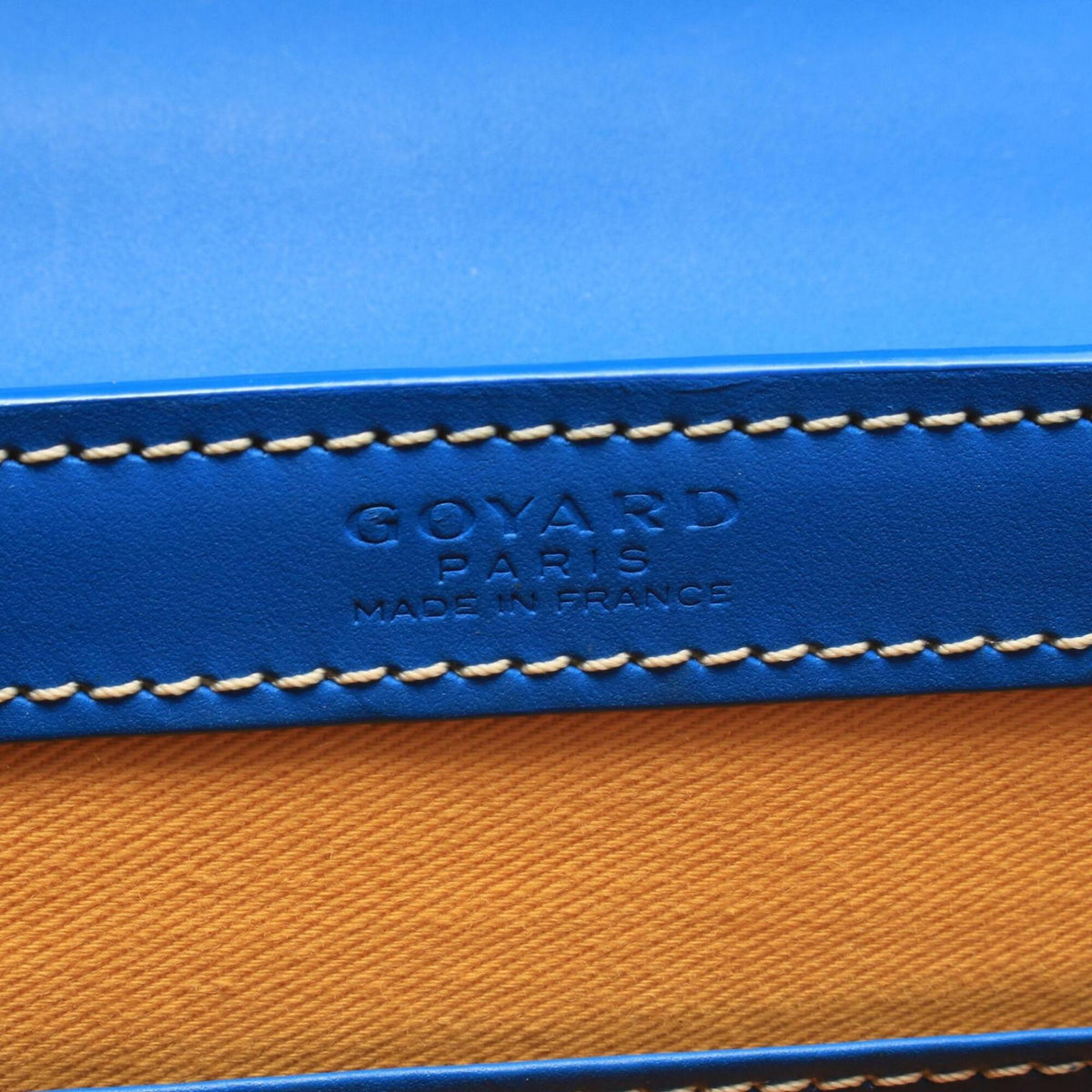 Goyard Blue Multi-Color White Coated Canvas Leather Handbag (Pre-Owned)