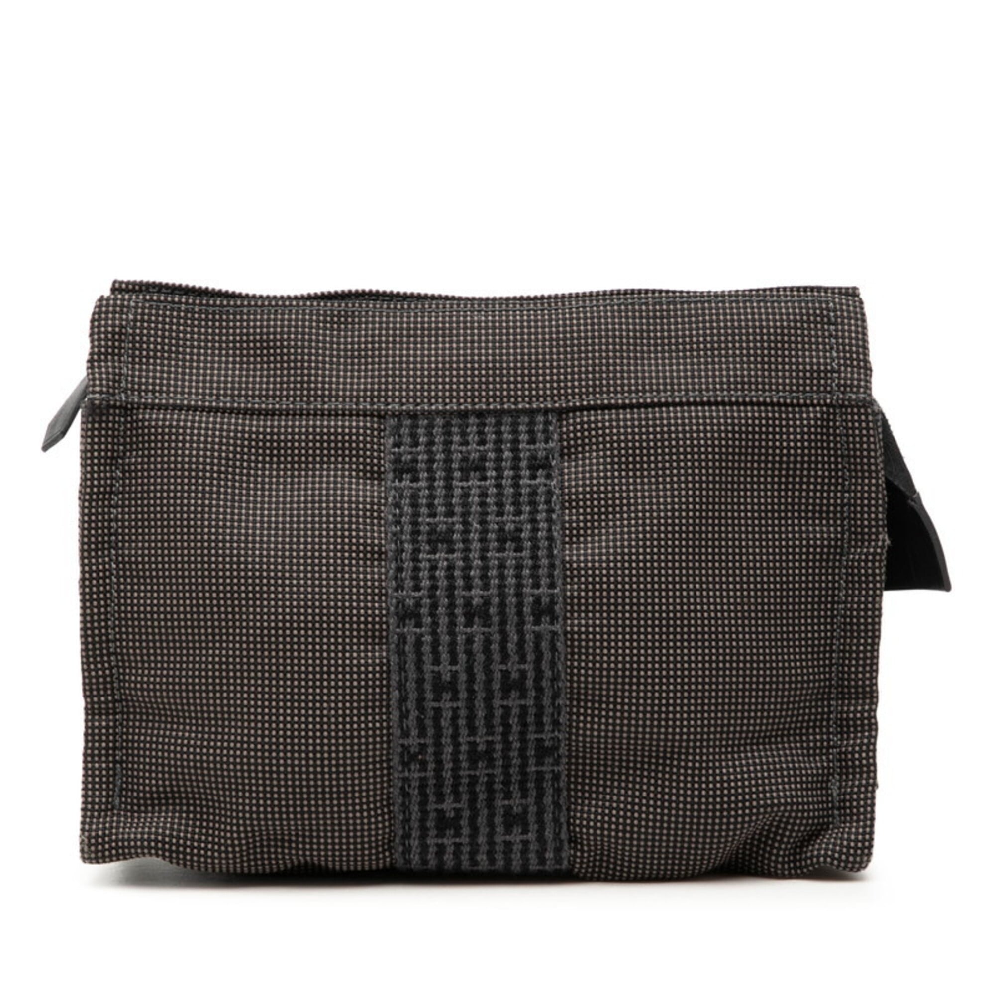 Hermes Gray Polyester Polyamide Handbag Pouch (Pre-Owned)
