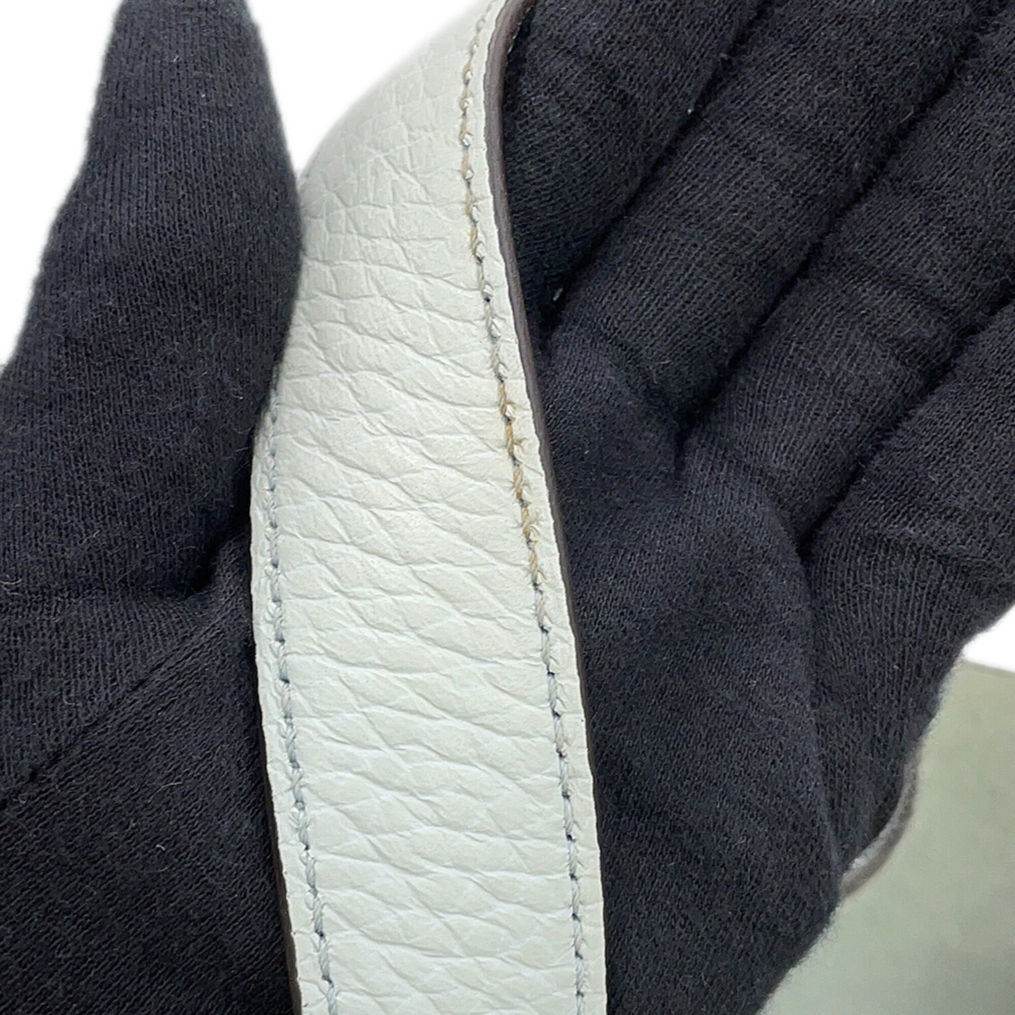 Hermes Picotin Silver Taurillon Clemence Leather Handbag (Pre-Owned)