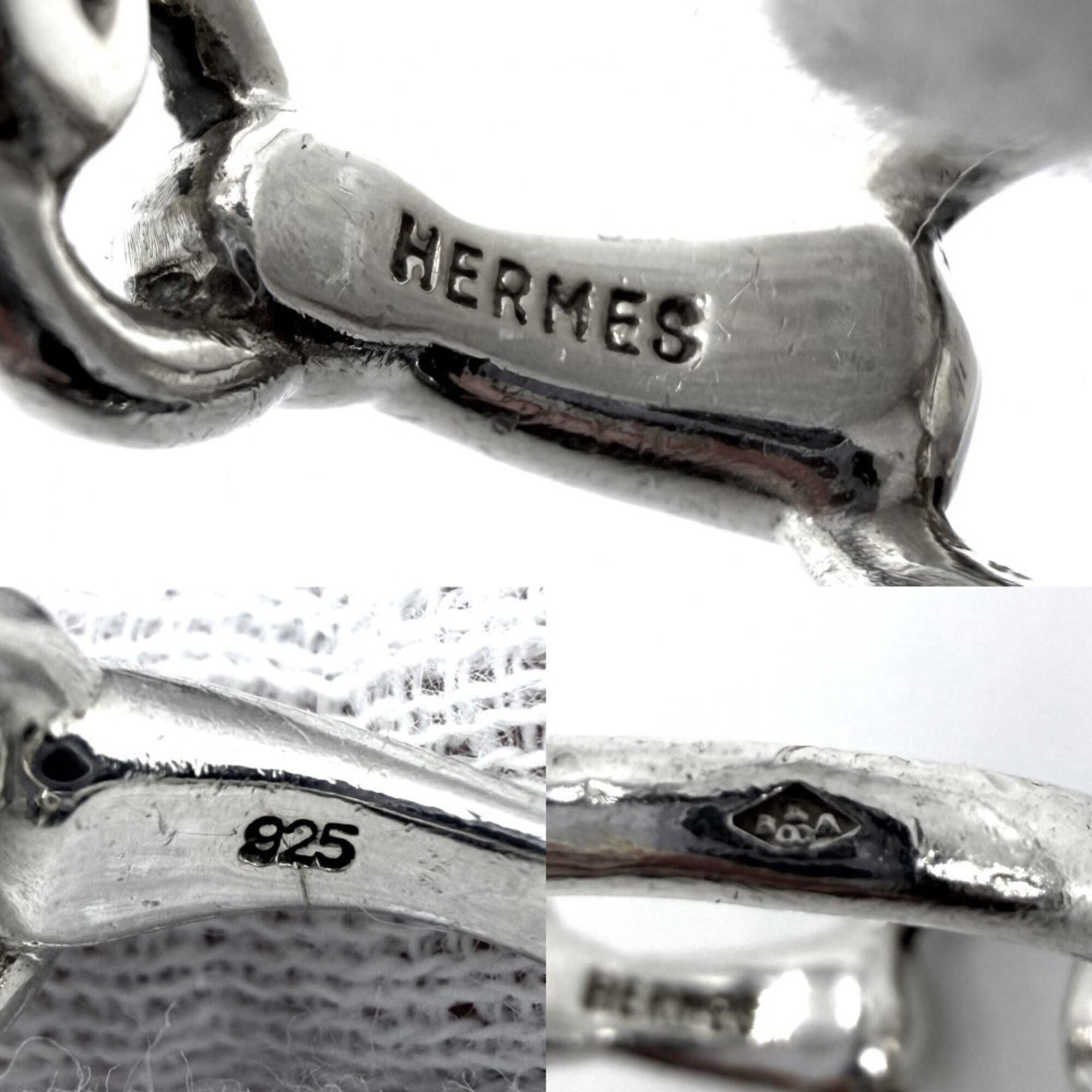 Hermes Silver 925 Band Ring (Pre-Owned)