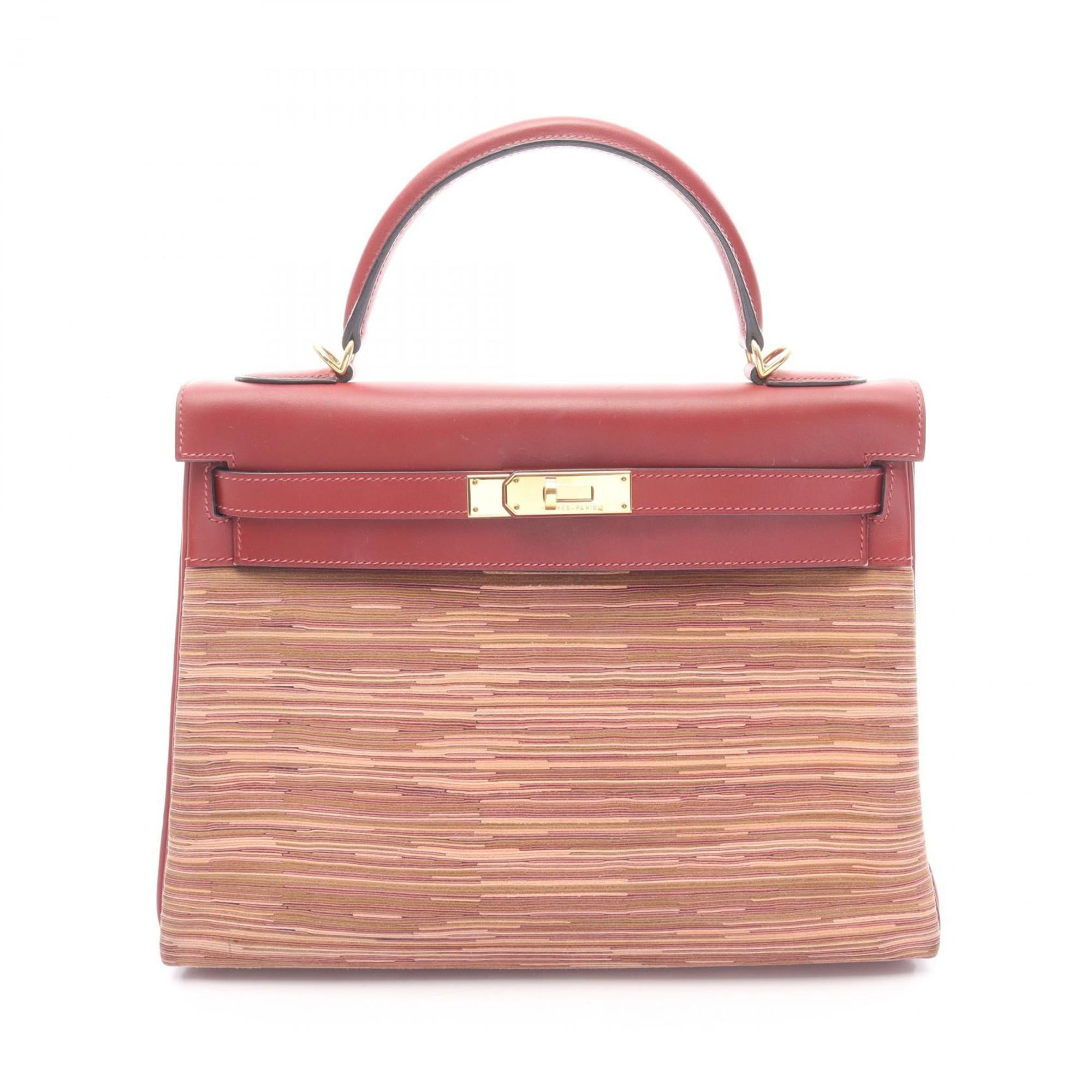Hermes Bordeaux Vibrato Leather Leather Handbag (Pre-Owned)
