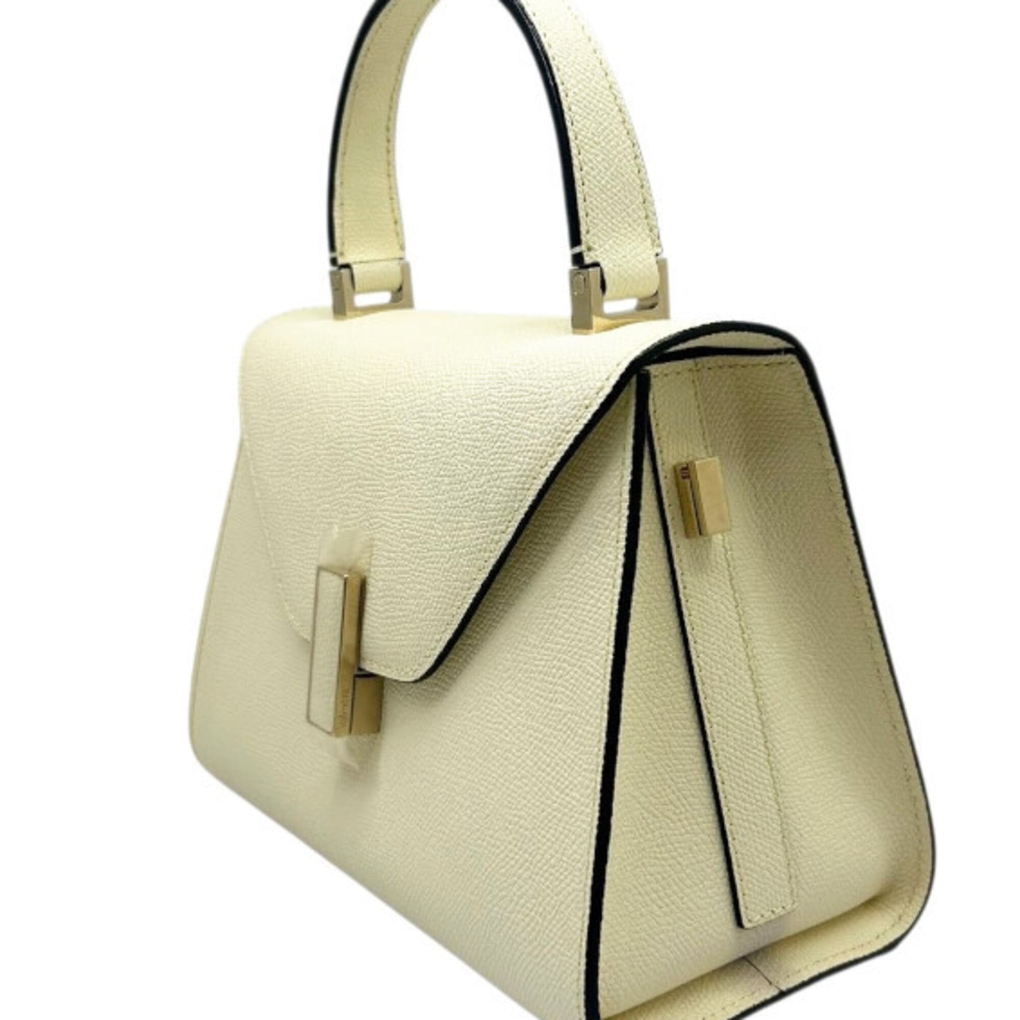 Valextra Off-White Leather Handbag Shoulder Bag (Pre-Owned)