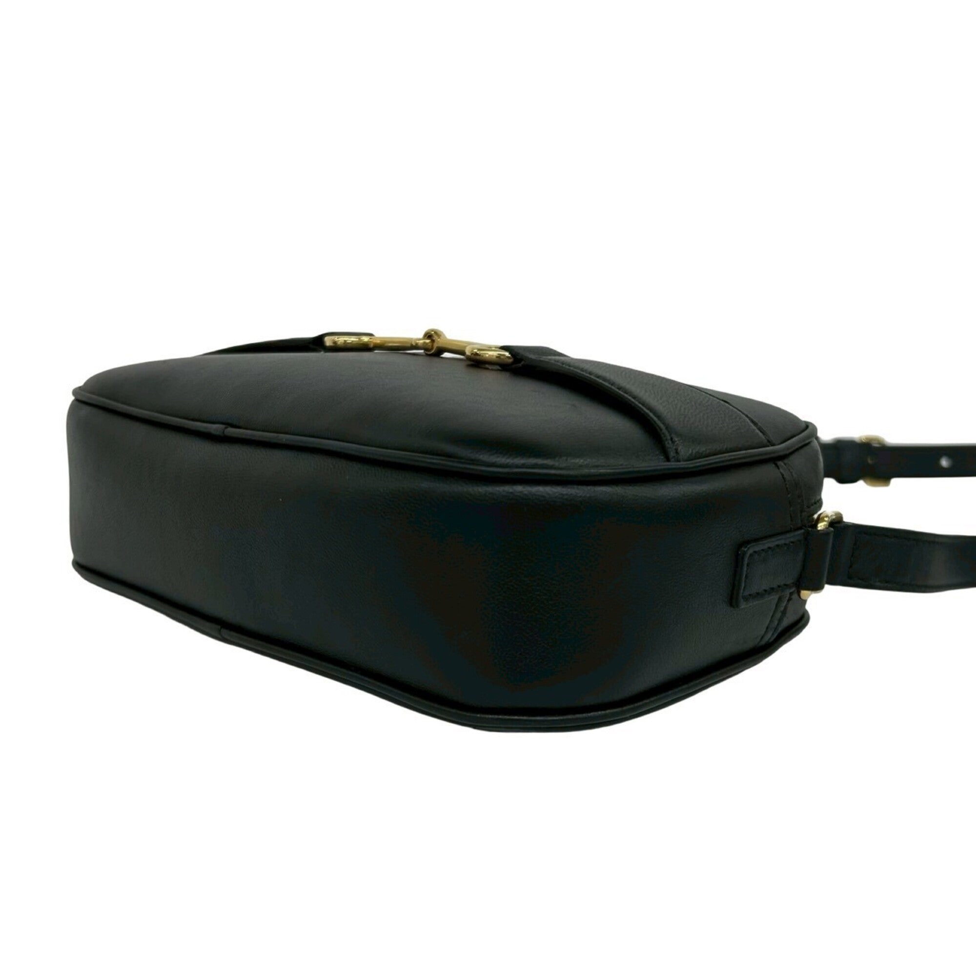 Celine Black Leather Pochette Shoulder Bag (Pre-Owned)