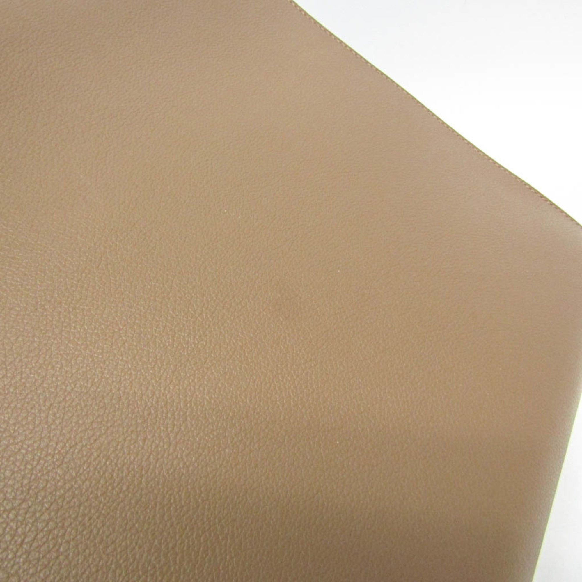 Hermes Sac A Depeche Etoupe Gray Taurillon Clemence Leather Briefcase Document Case (Pre-Owned)