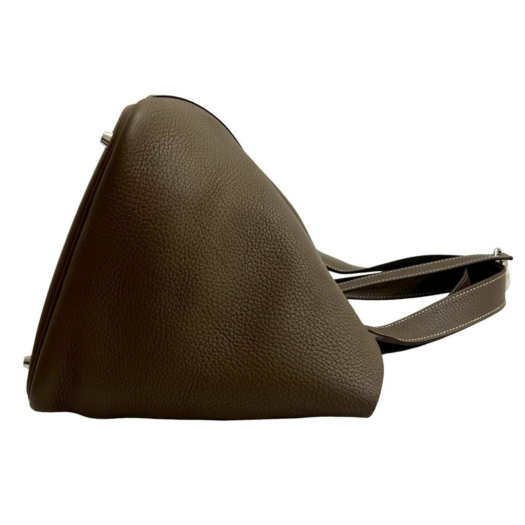 Hermes Brown Taurillon Clemence Leather Handbag Tote Bag (Pre-Owned)