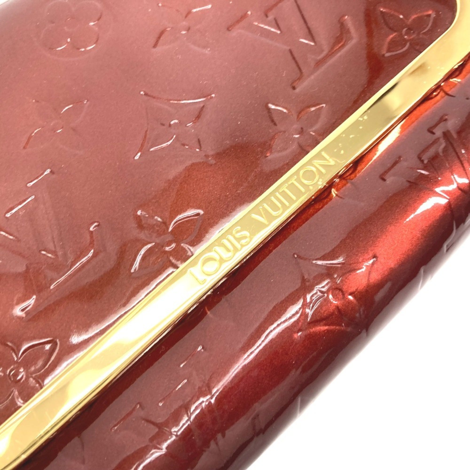 Louis Vuitton Monogram Vernis Purple Rouge Fauviste Monogram Vernis Clutch Bag Shoulder Bag (Pre-Owned)