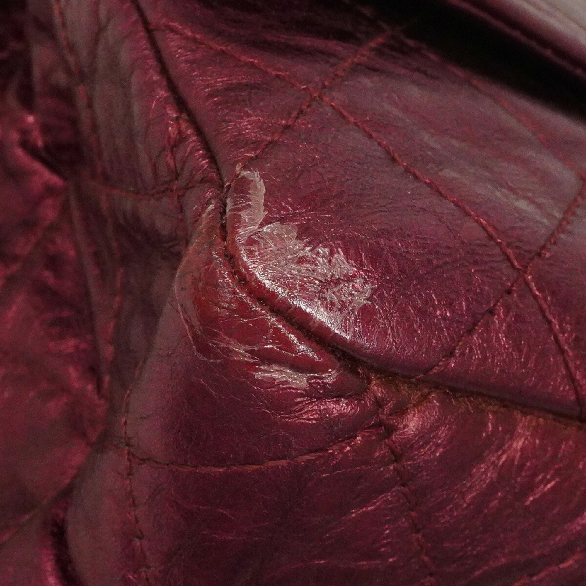 Chanel Bordeaux Leather Shoulder Bag (Pre-Owned)