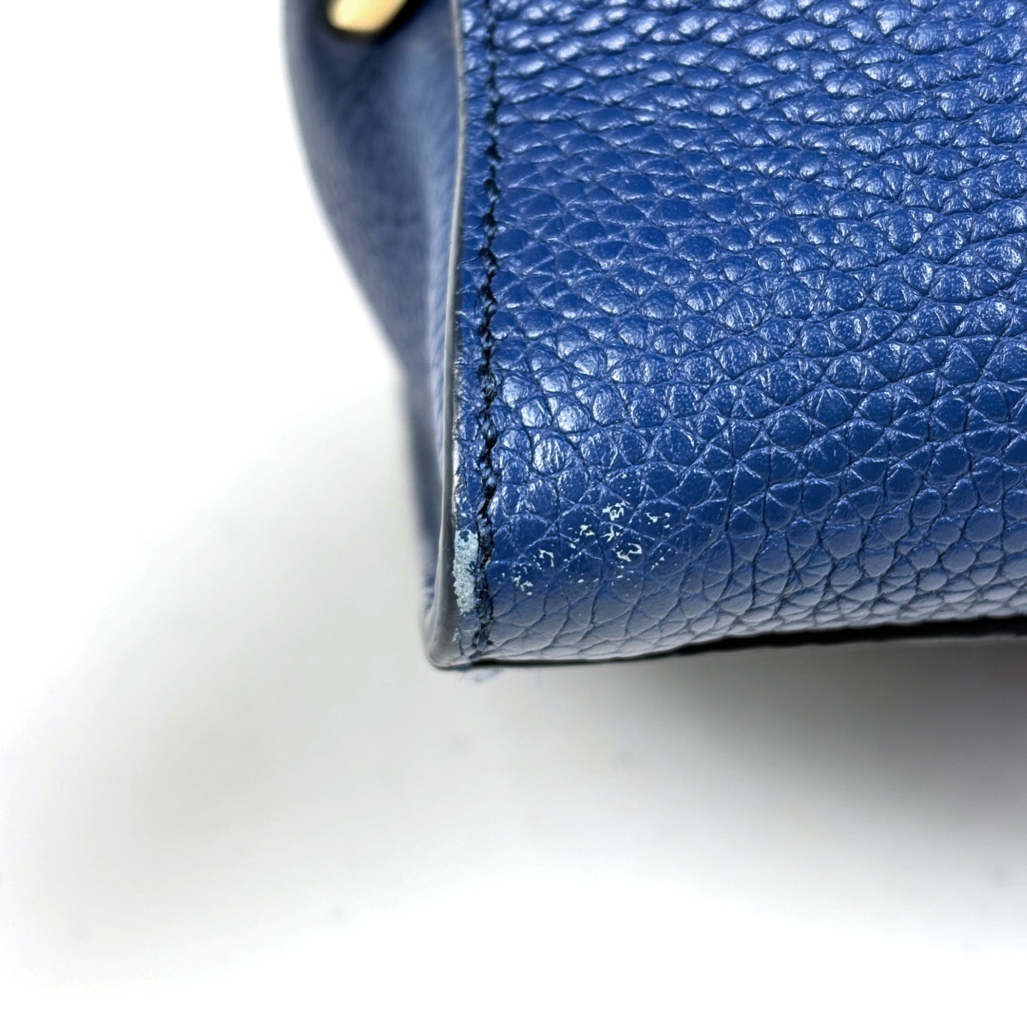 Salvatore Ferragamo Gancini Blue Leather Handbag (Pre-Owned)