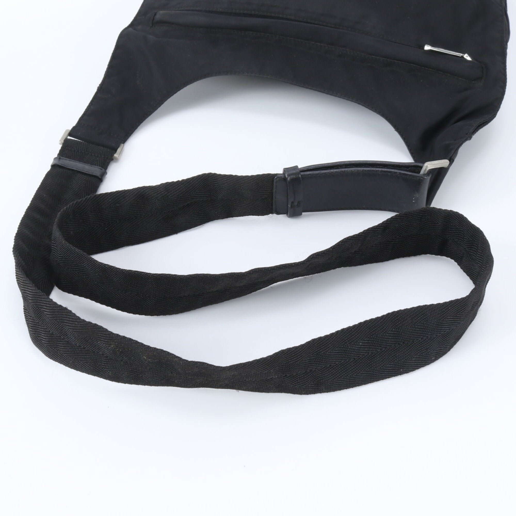 Prada Black Nylon Leather Shoulder Bag (Pre-Owned)