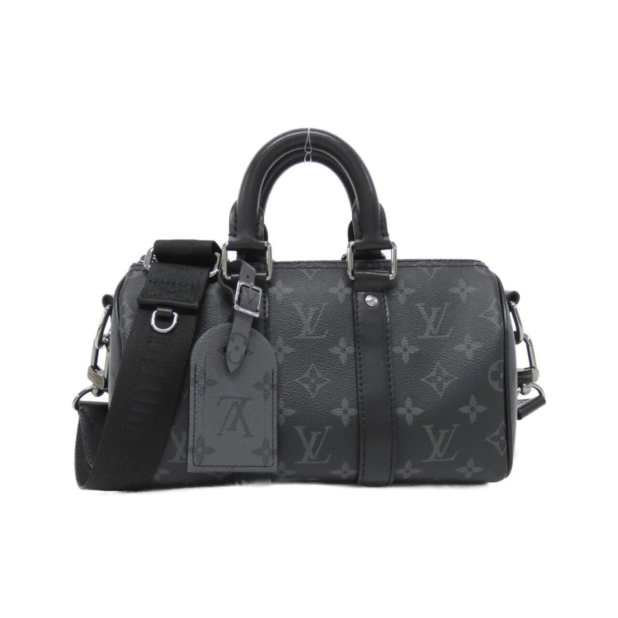 Louis Vuitton Black Gris Coated Canvas Boston Bag (Pre-Owned)