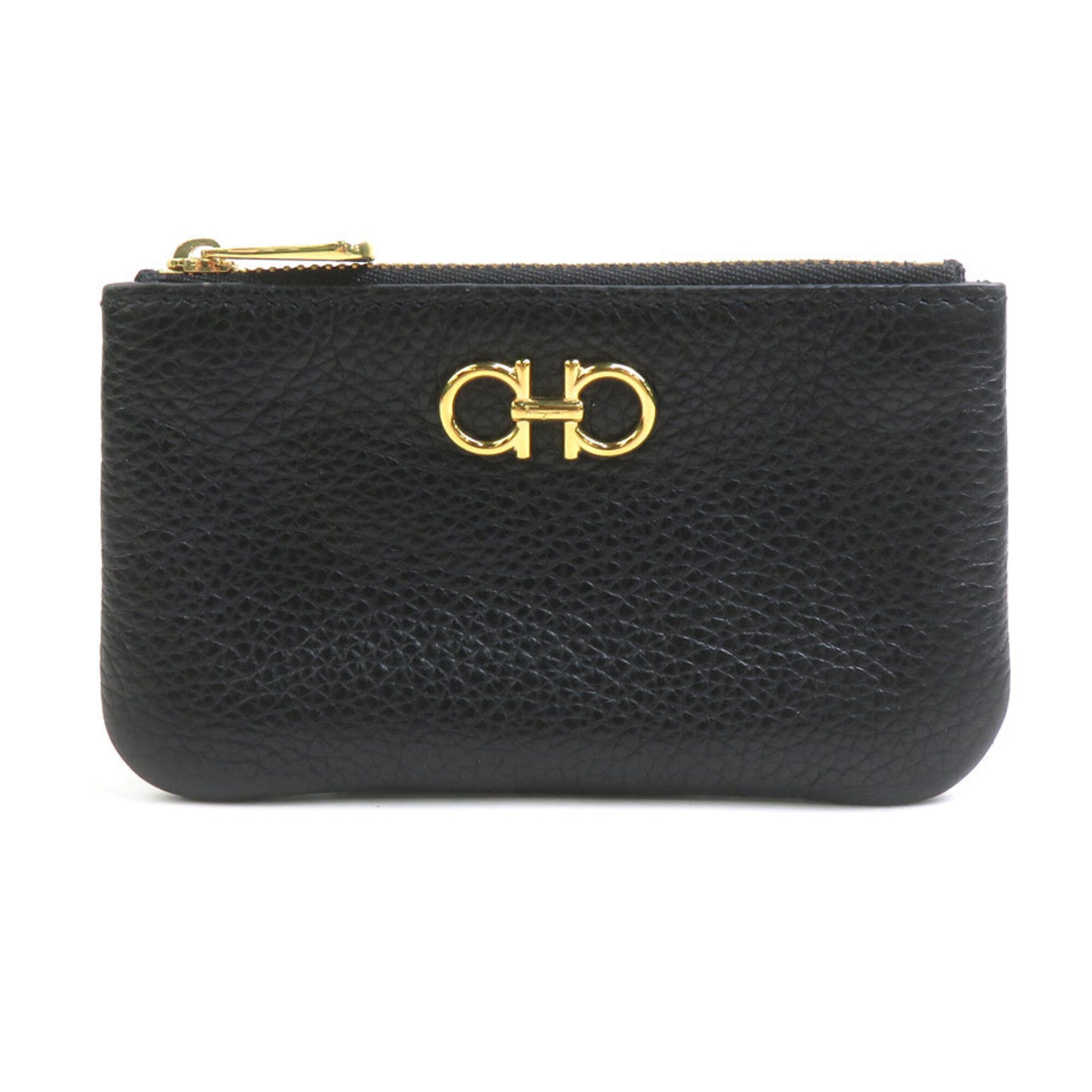 Salvatore Ferragamo Black Leather Coin Purse/Coin Case (Pre-Owned)