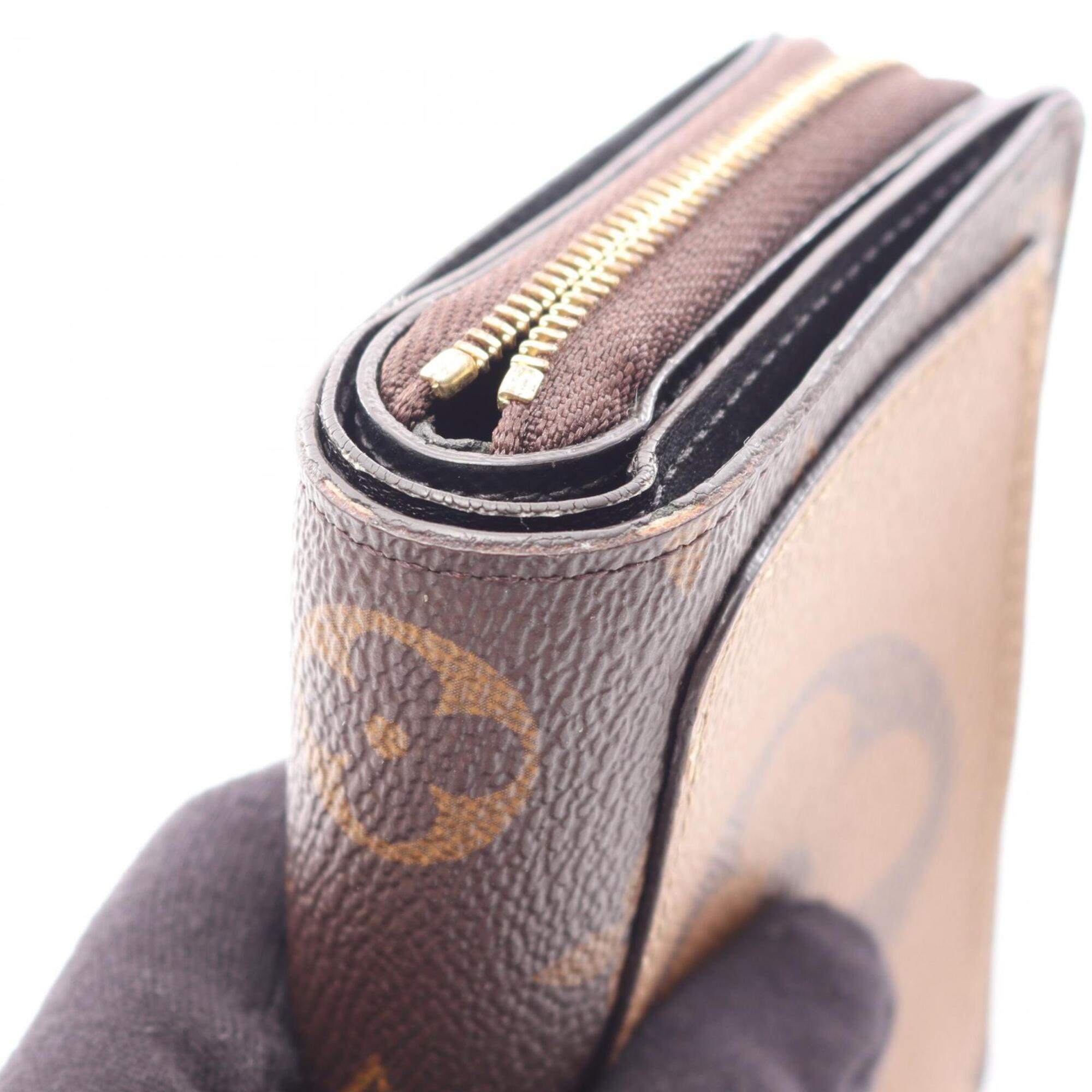 Louis Vuitton Monogram Reverse Brown Coated Canvas Wallet (Bi-Fold) (Pre-Owned)