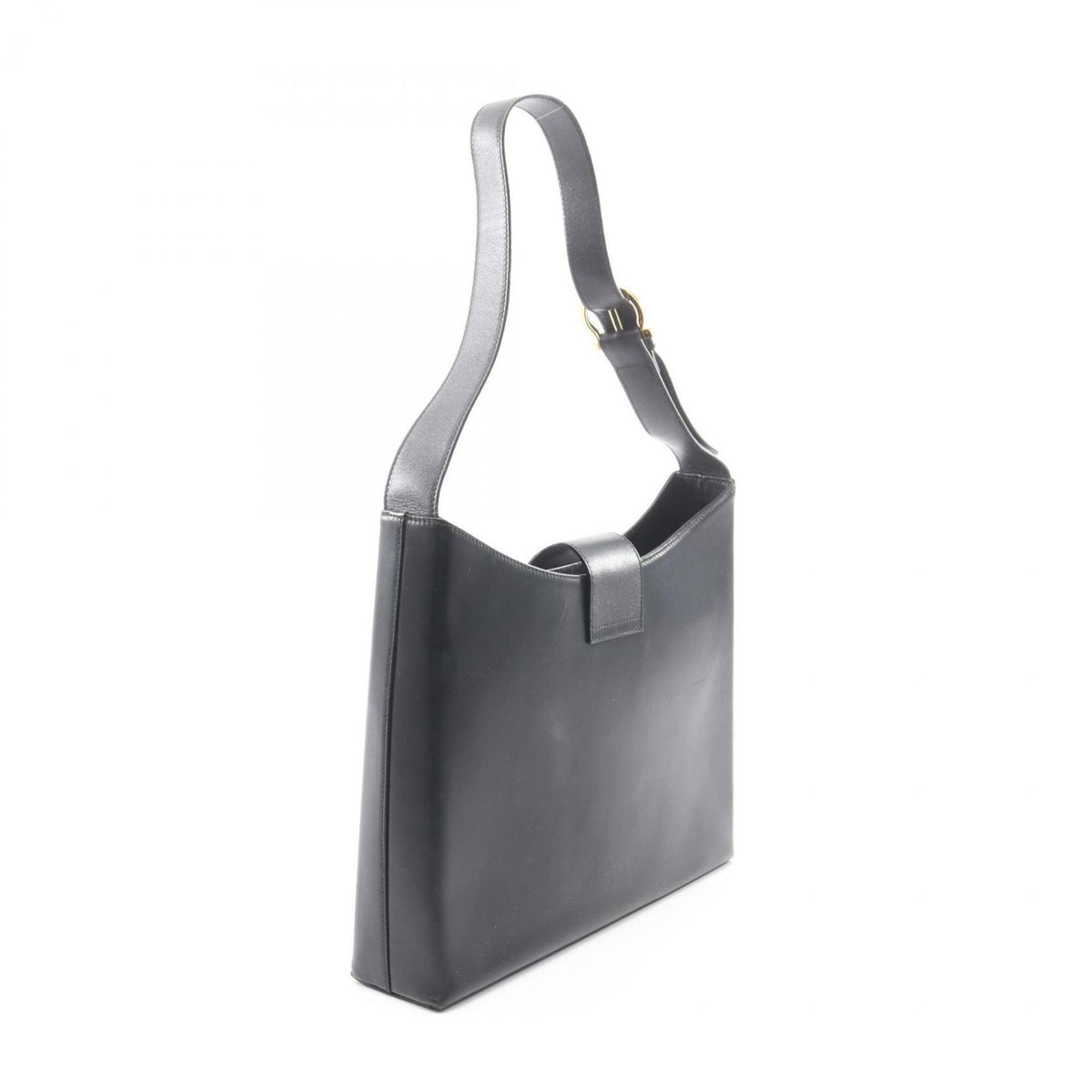 Salvatore Ferragamo Black Leather Handbag Shoulder Bag (Pre-Owned)