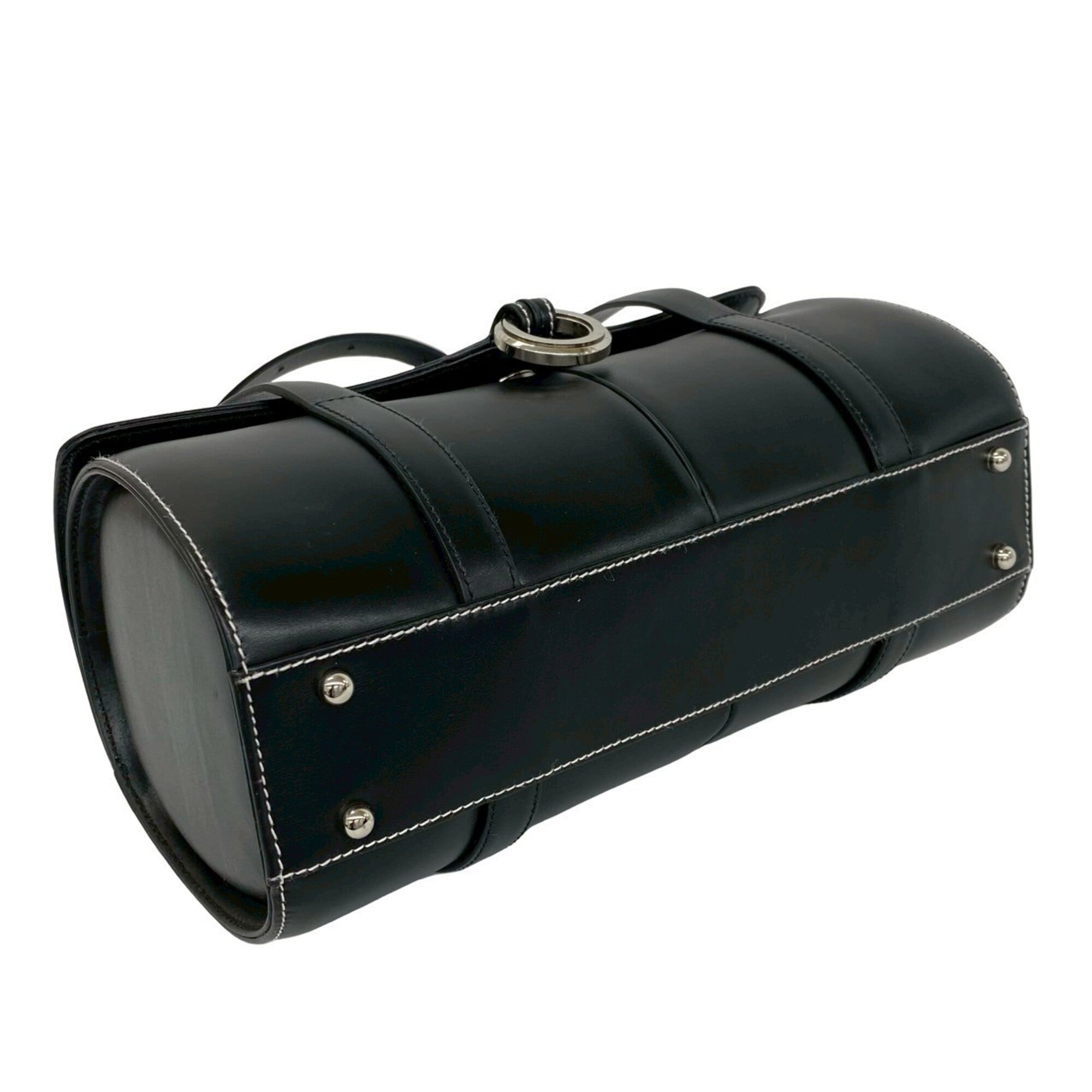 Loewe Black Leather Boston Bag Handbag (Pre-Owned)