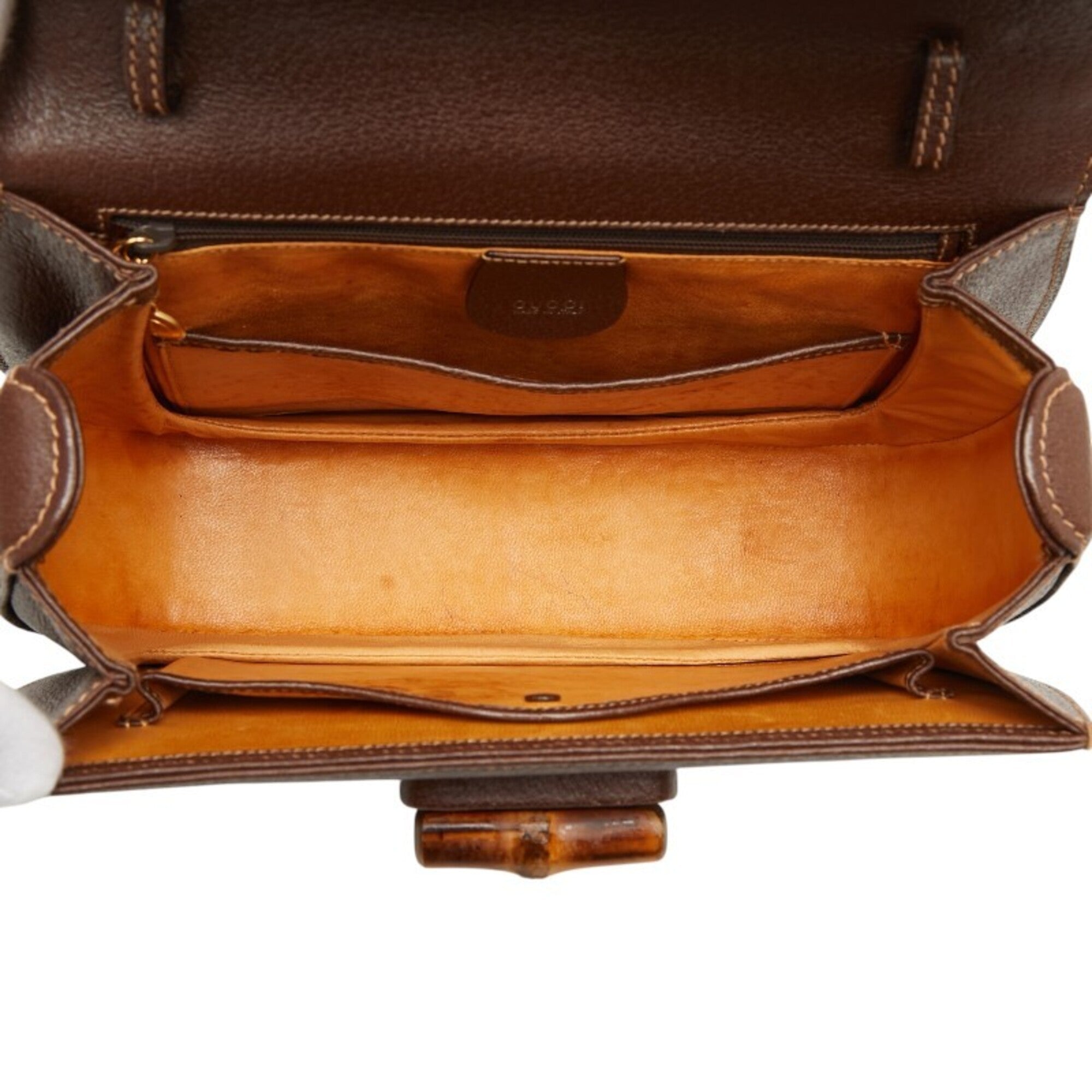Gucci Bamboo Brown Leather Handbag (Pre-Owned)