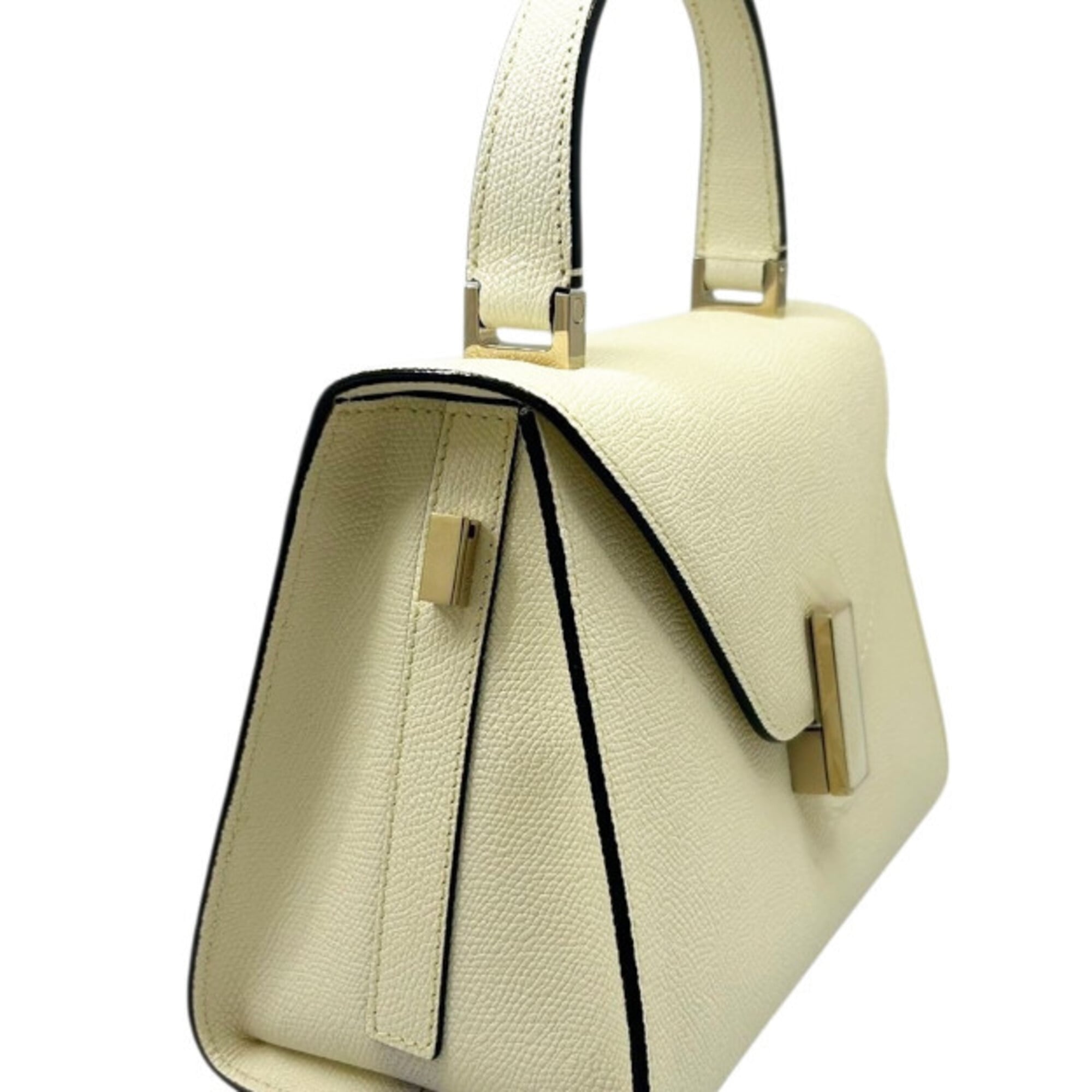 Valextra Off-White Leather Handbag Shoulder Bag (Pre-Owned)