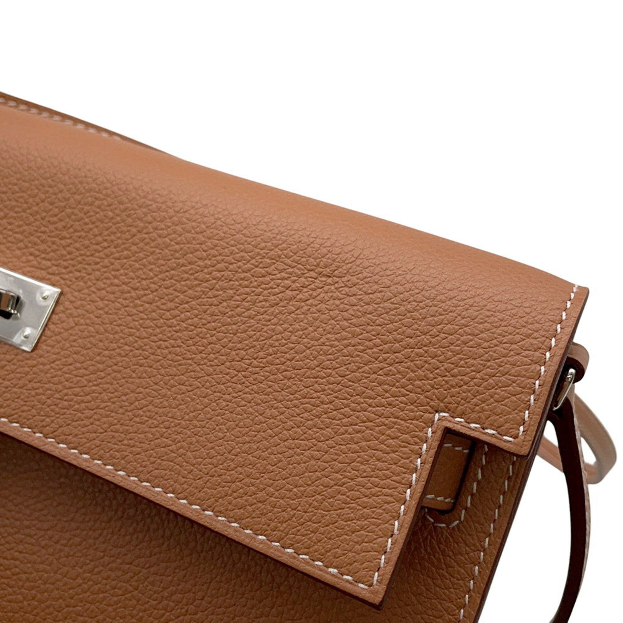 Hermes Gold Evercalf Leather Long Wallet (Bi-Fold) (Pre-Owned)