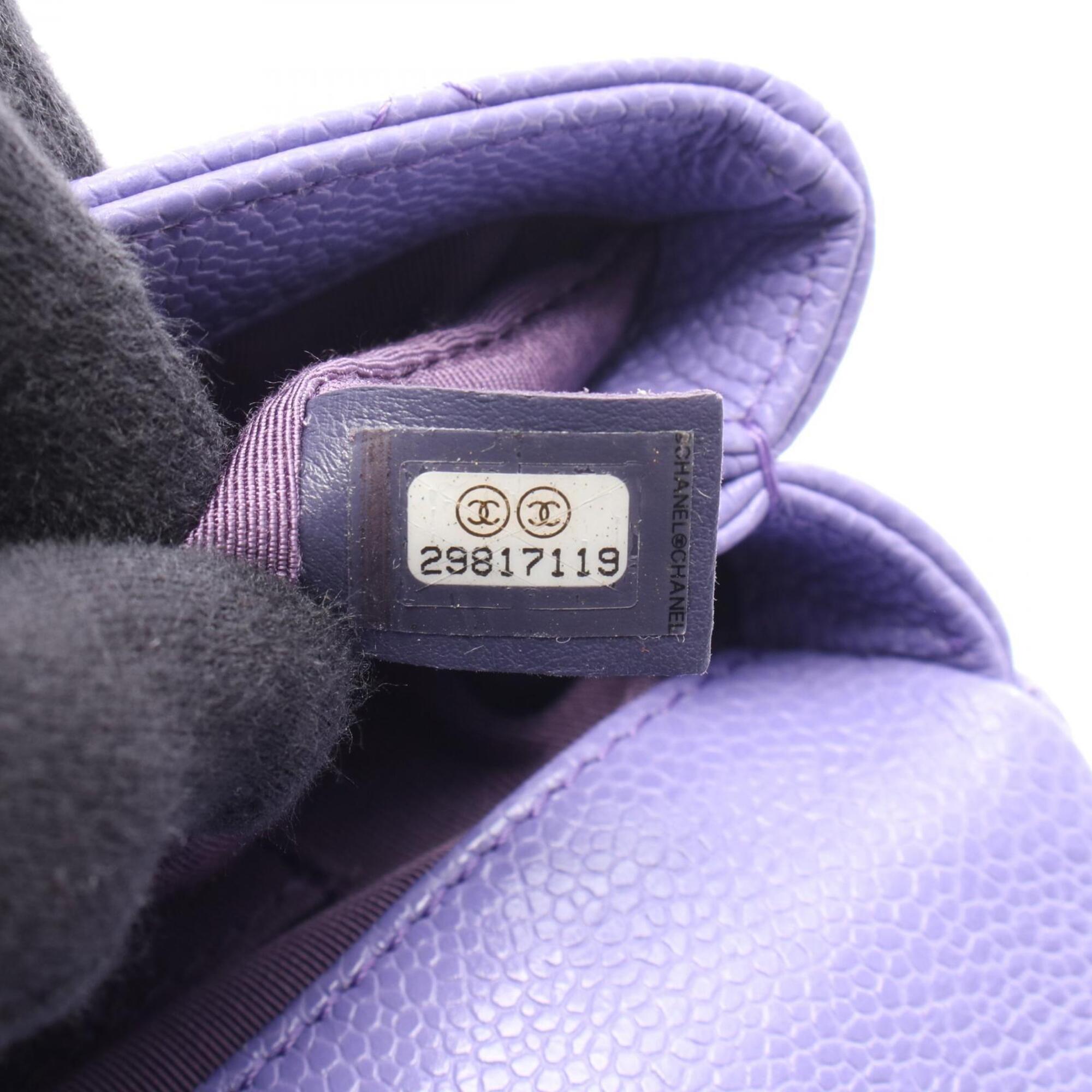 Chanel Purple Grained Calfskin Handbag Shoulder Bag (Pre-Owned)
