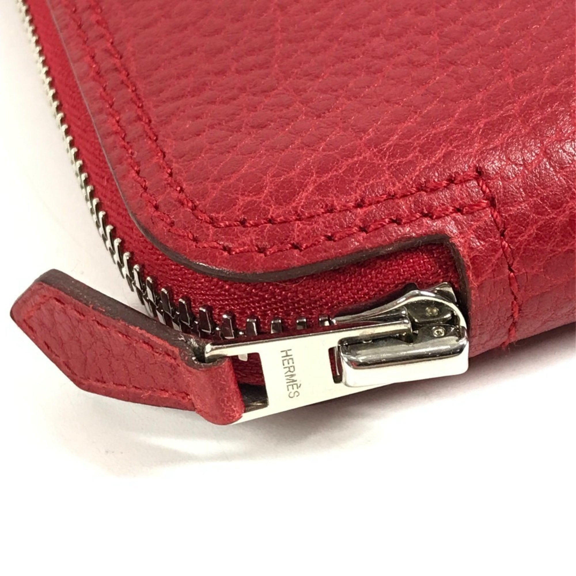 Hermes Red Color Silk Leather Eco-Bag Handbag Shoulder Bag Tote Bag (Pre-Owned)