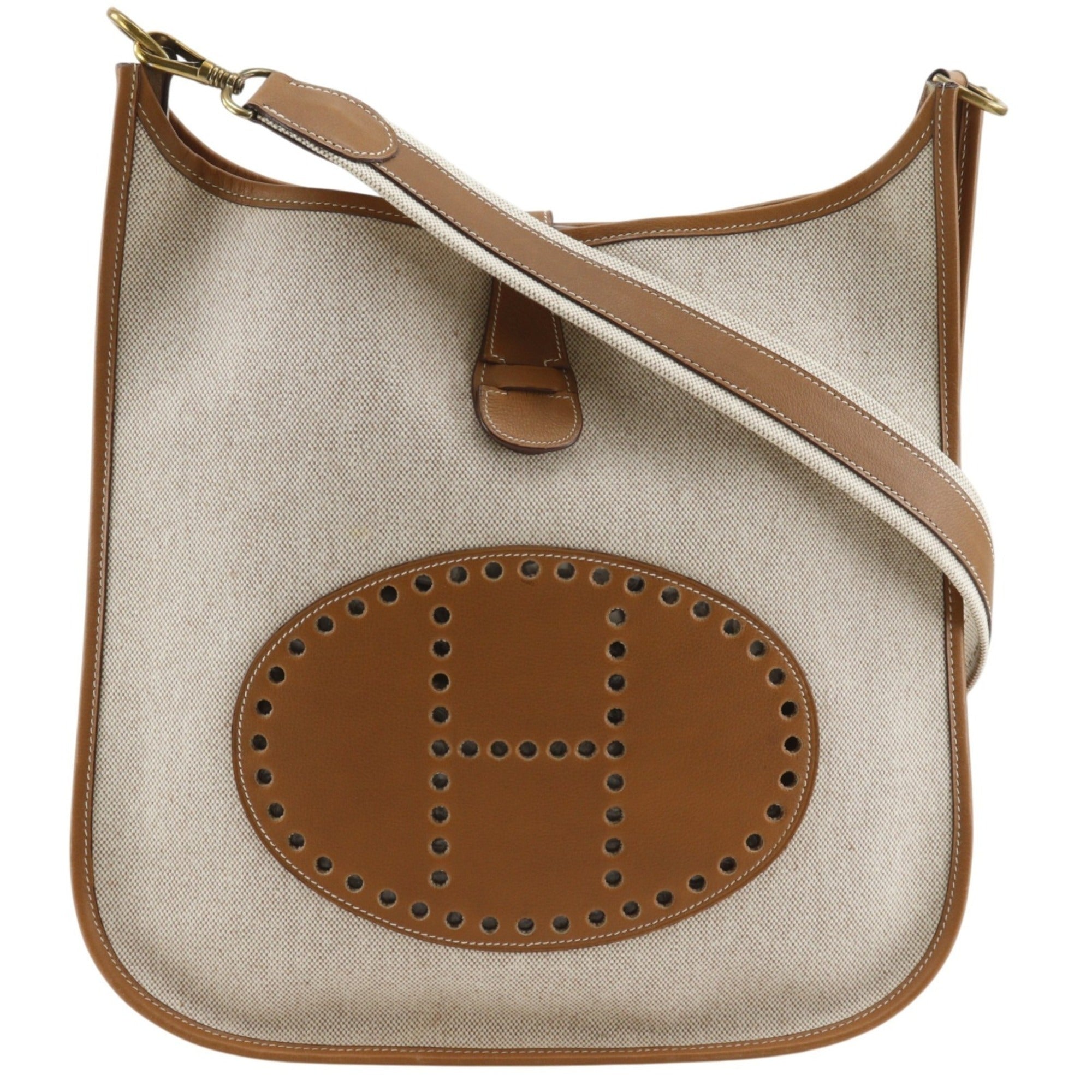 Hermes Beige Toile H Shoulder Bag (Pre-Owned)