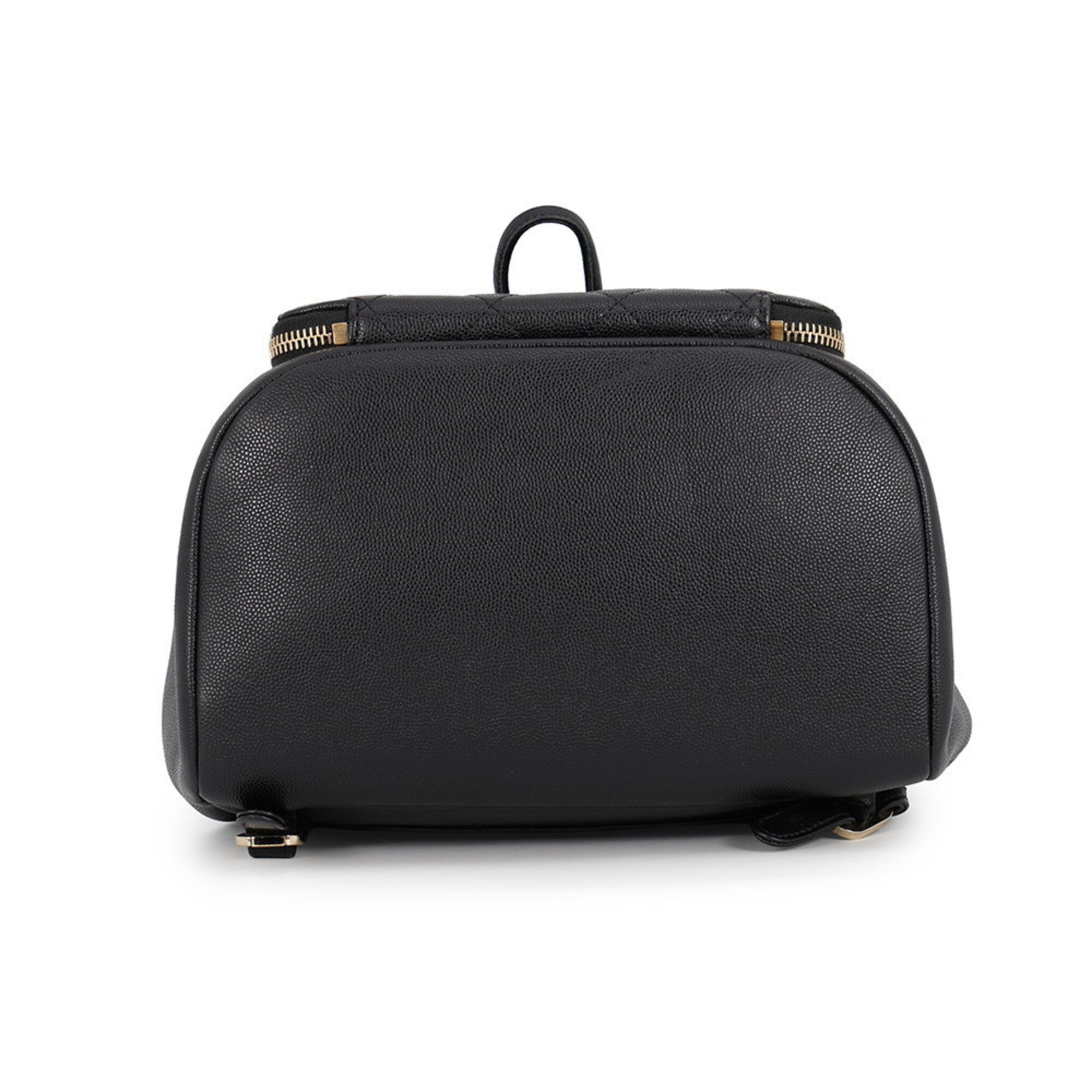 Chanel Matelasse Black Grained Calfskin Backpack Handbag (Pre-Owned)