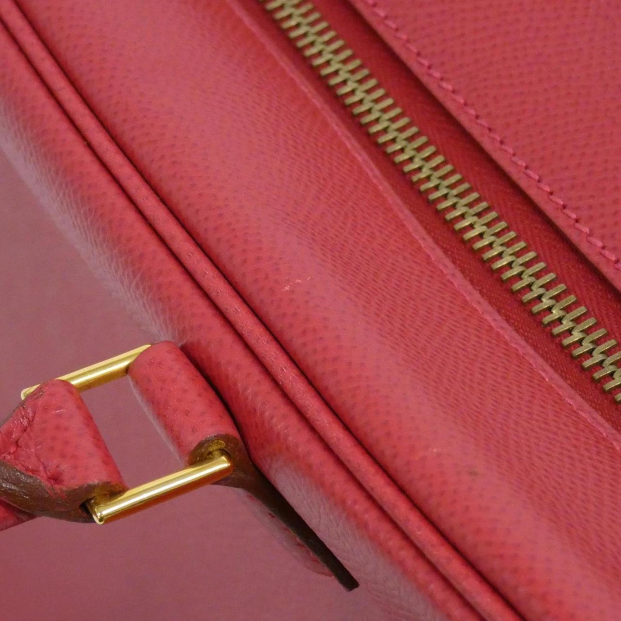 Hermes Rouge Vif Courchevel Leather Handbag (Pre-Owned)
